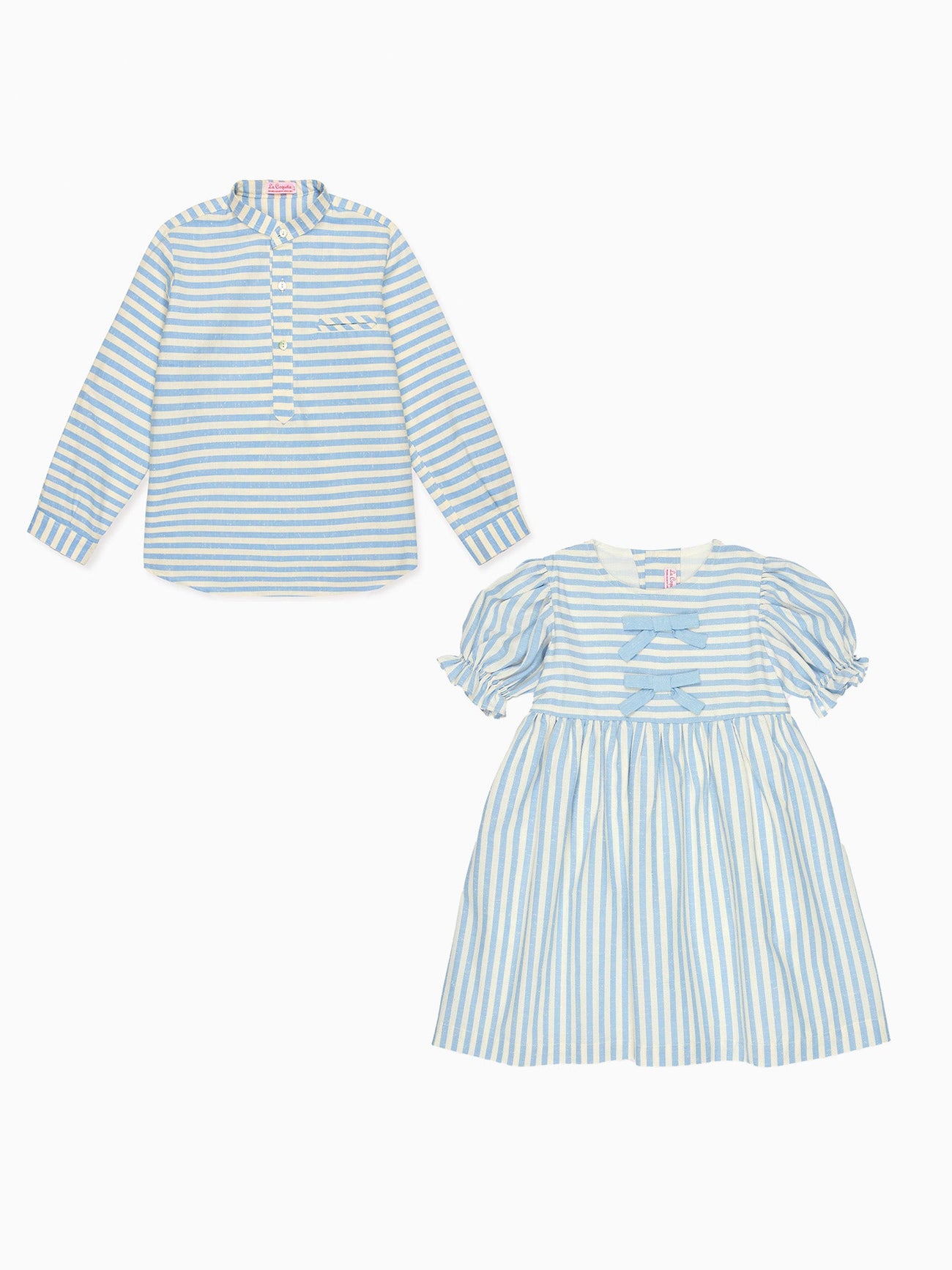 Luciana Girl Dress & Mateo Boy Shirt Outfit Bundle