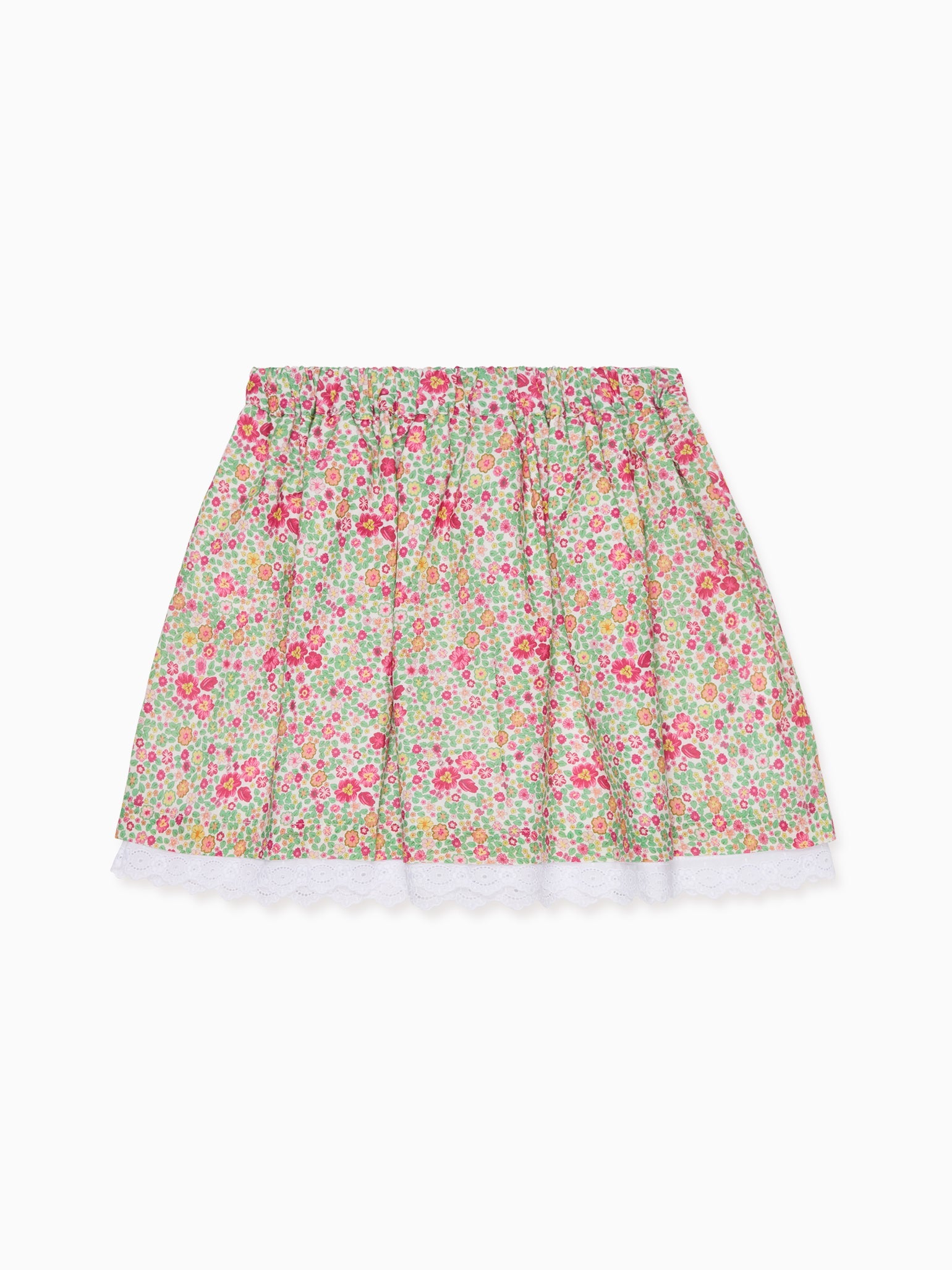 Pink Floral Luna Girl Skirt