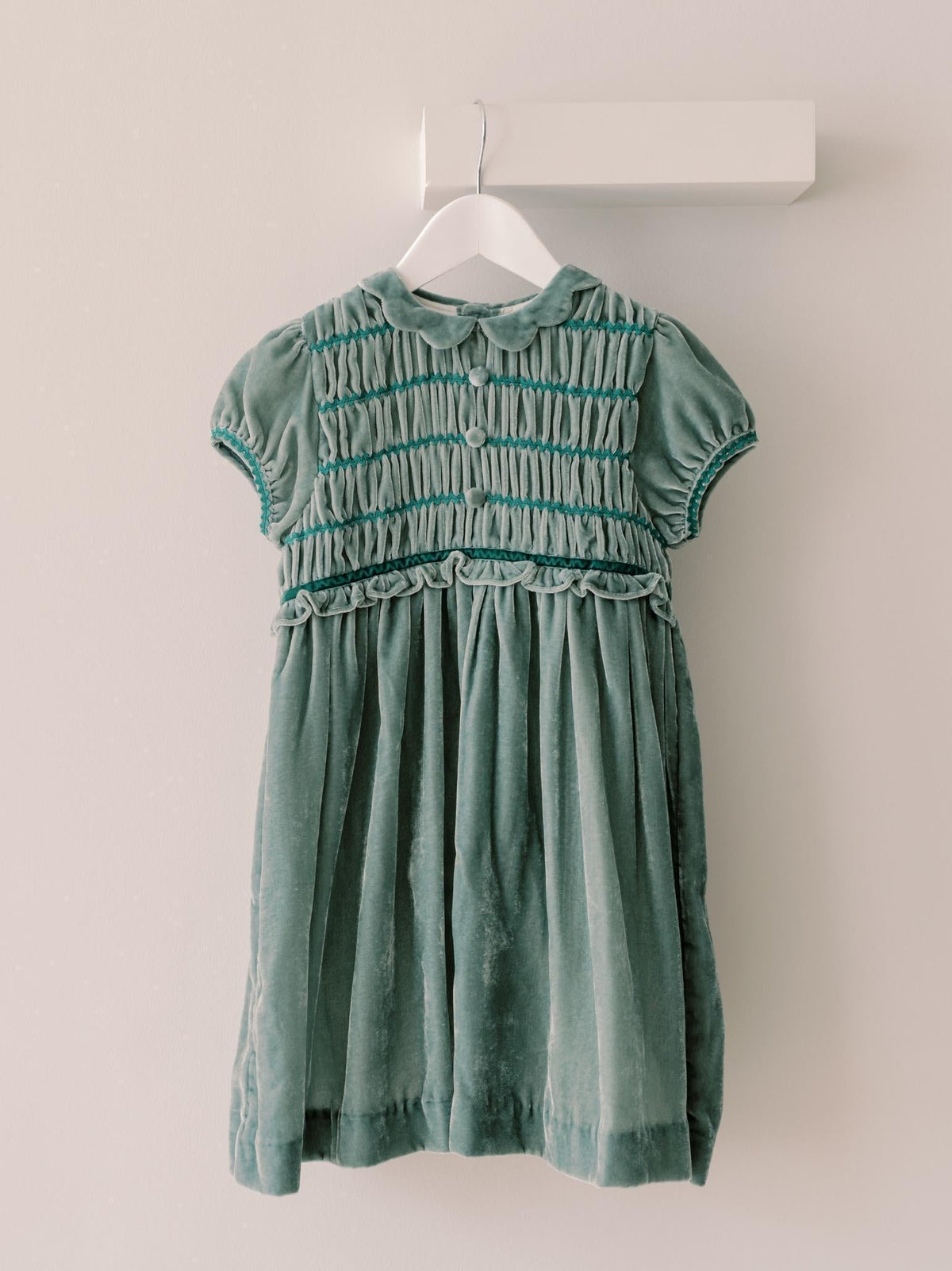 Sage Green Lurdes Velvet Girl Dress