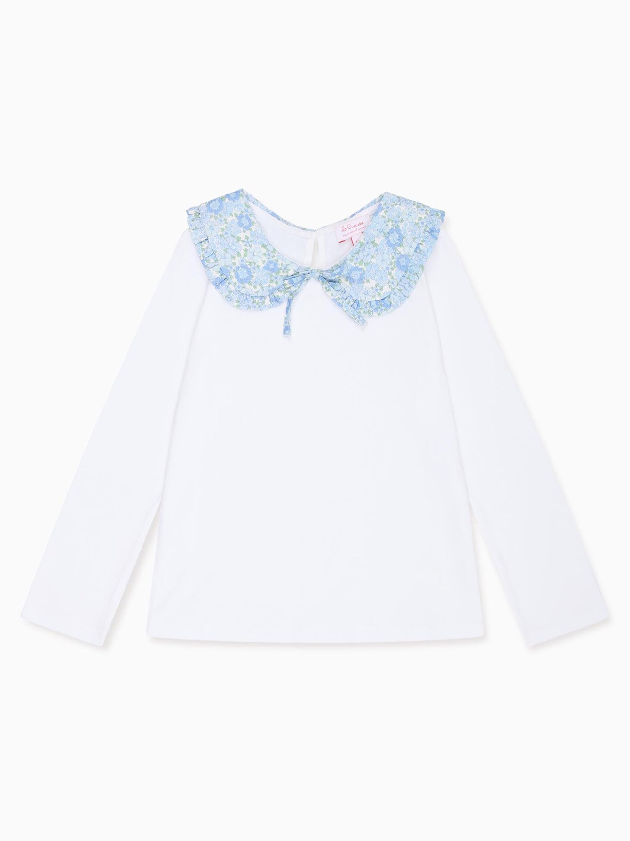 Blue Floral Macerena Long Sleeve Girl Top