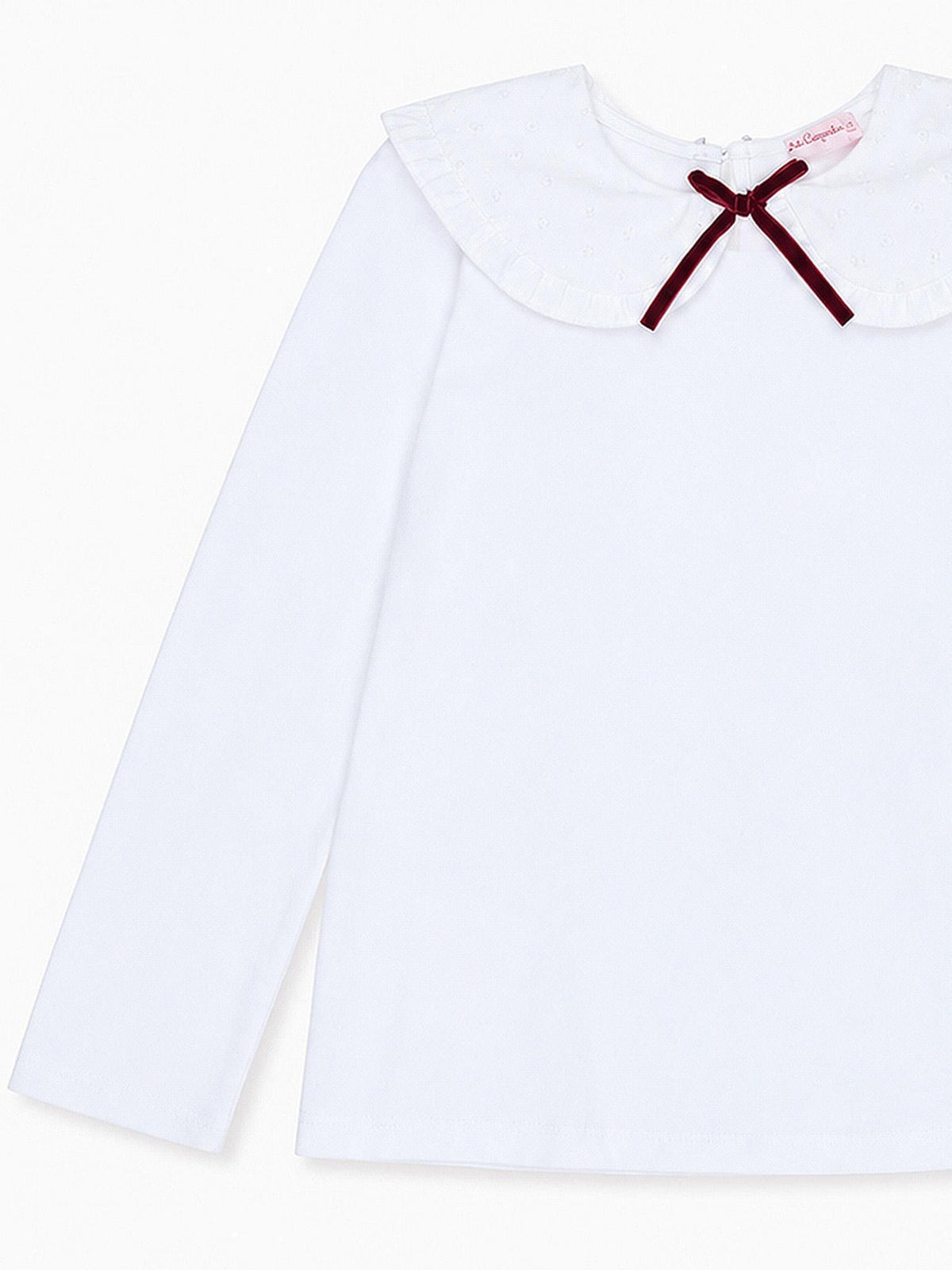 White & Burgundy Macerena Long Sleeve Girl Top