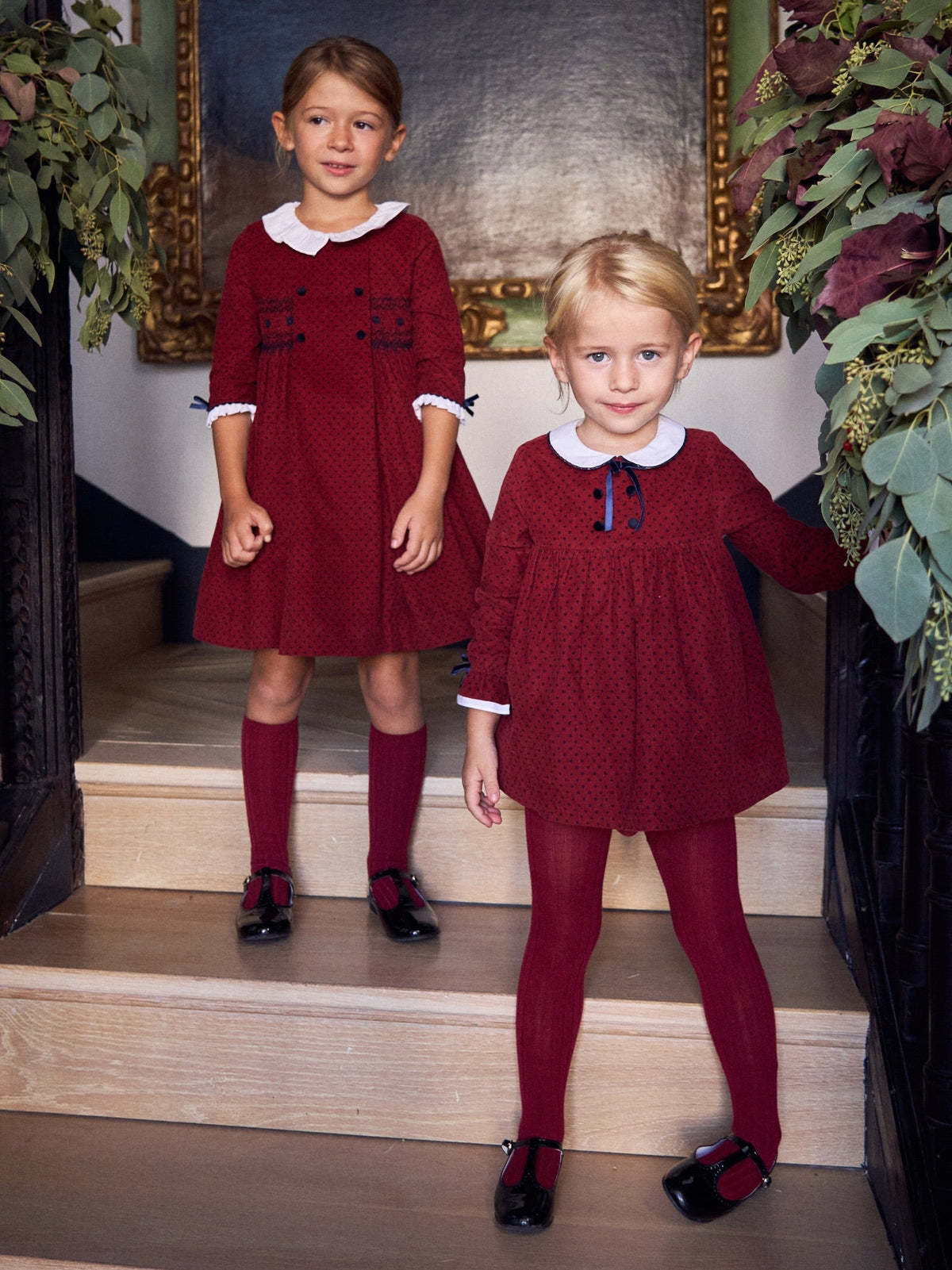 Burgundy Polka Dot Granada Corduroy Baby Girl Set