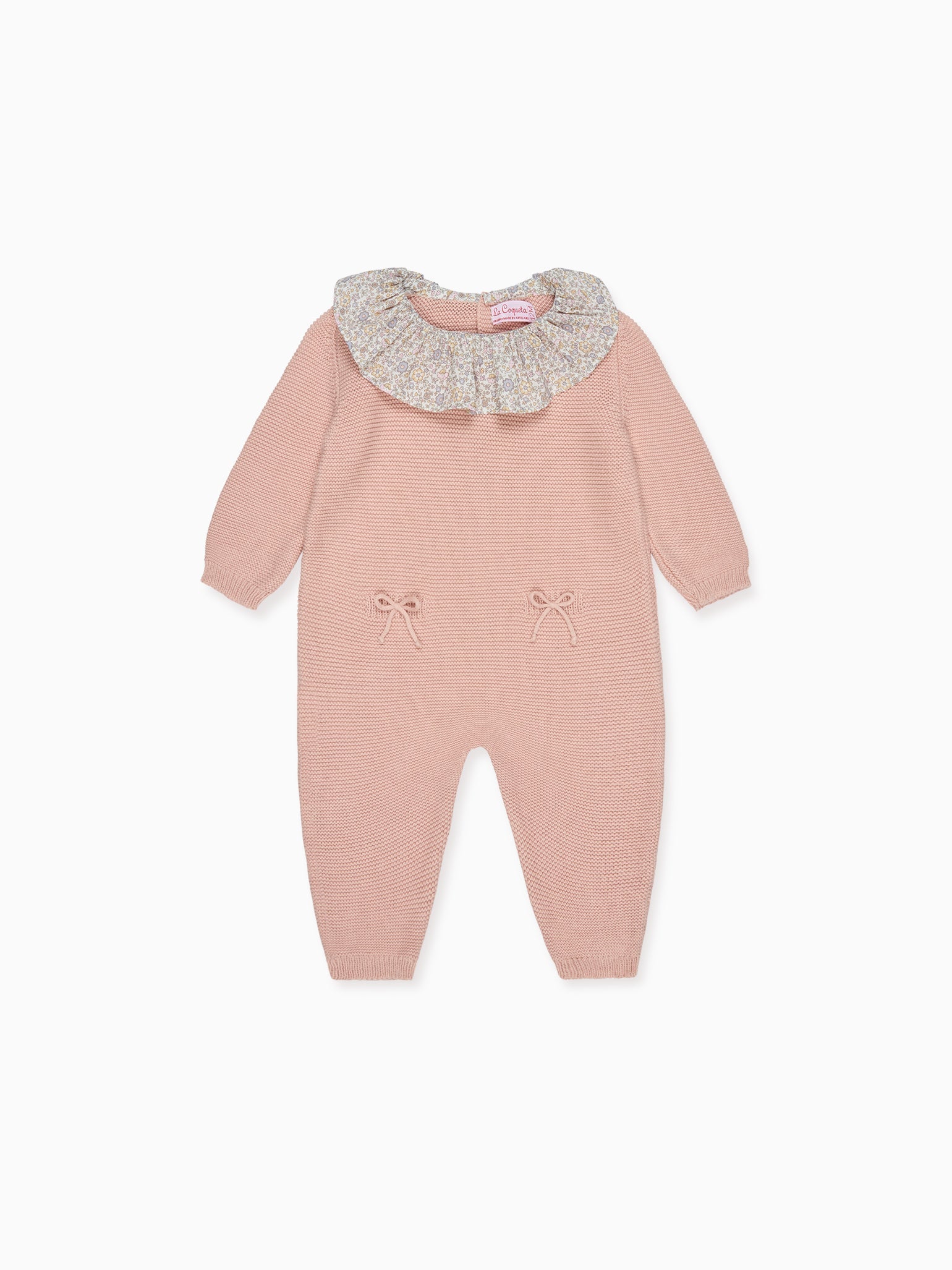 Dusty Pink Maite Cotton Baby Girl Knitted Playsuit