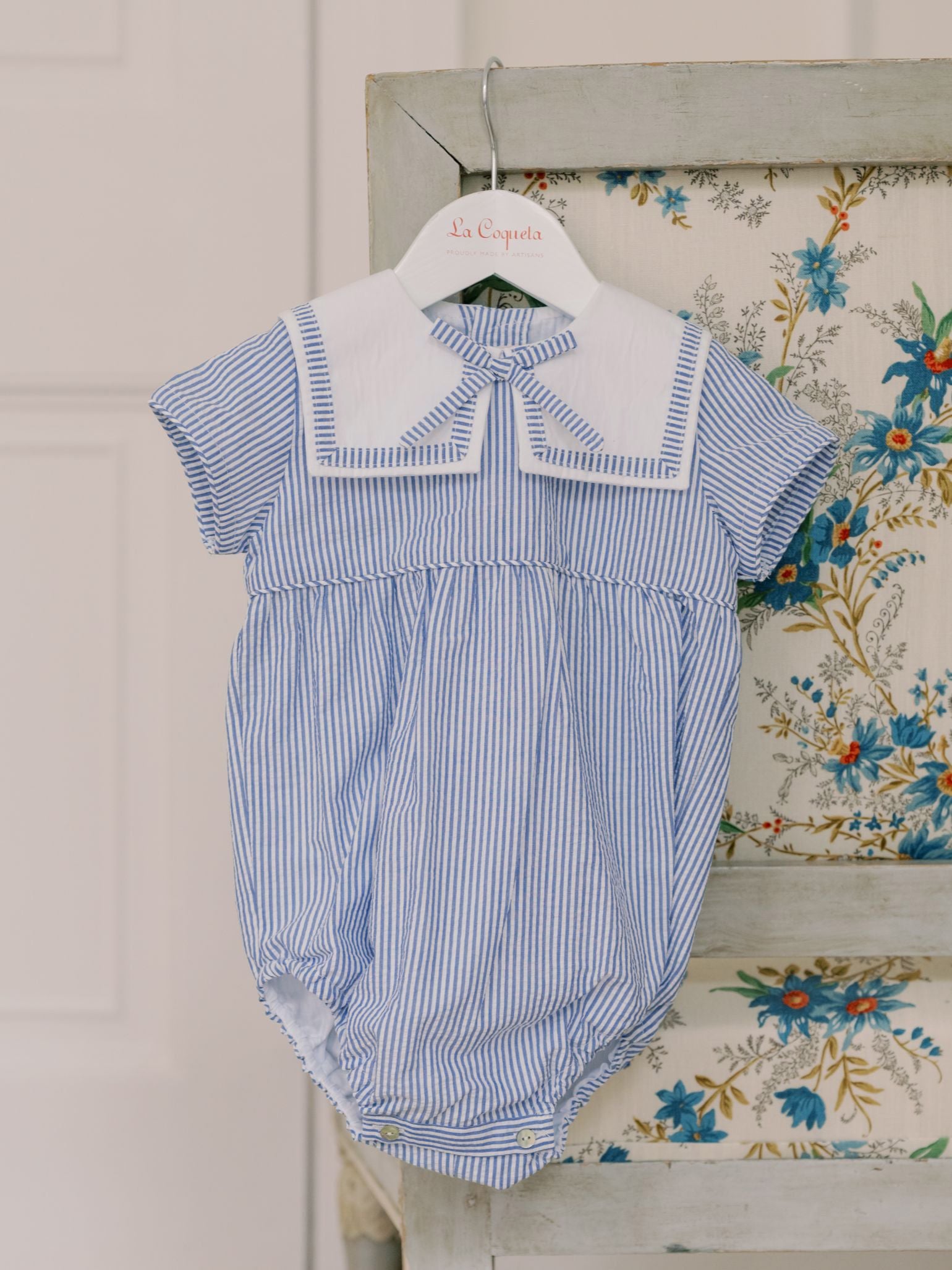 Dark Blue Stripe Mar Baby Romper