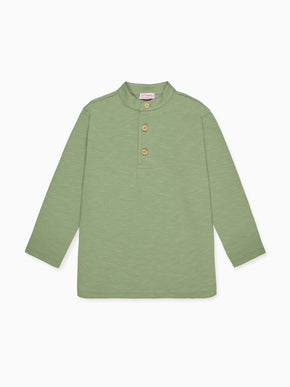 Olive Marco Boy Long Sleeve Polo Shirt