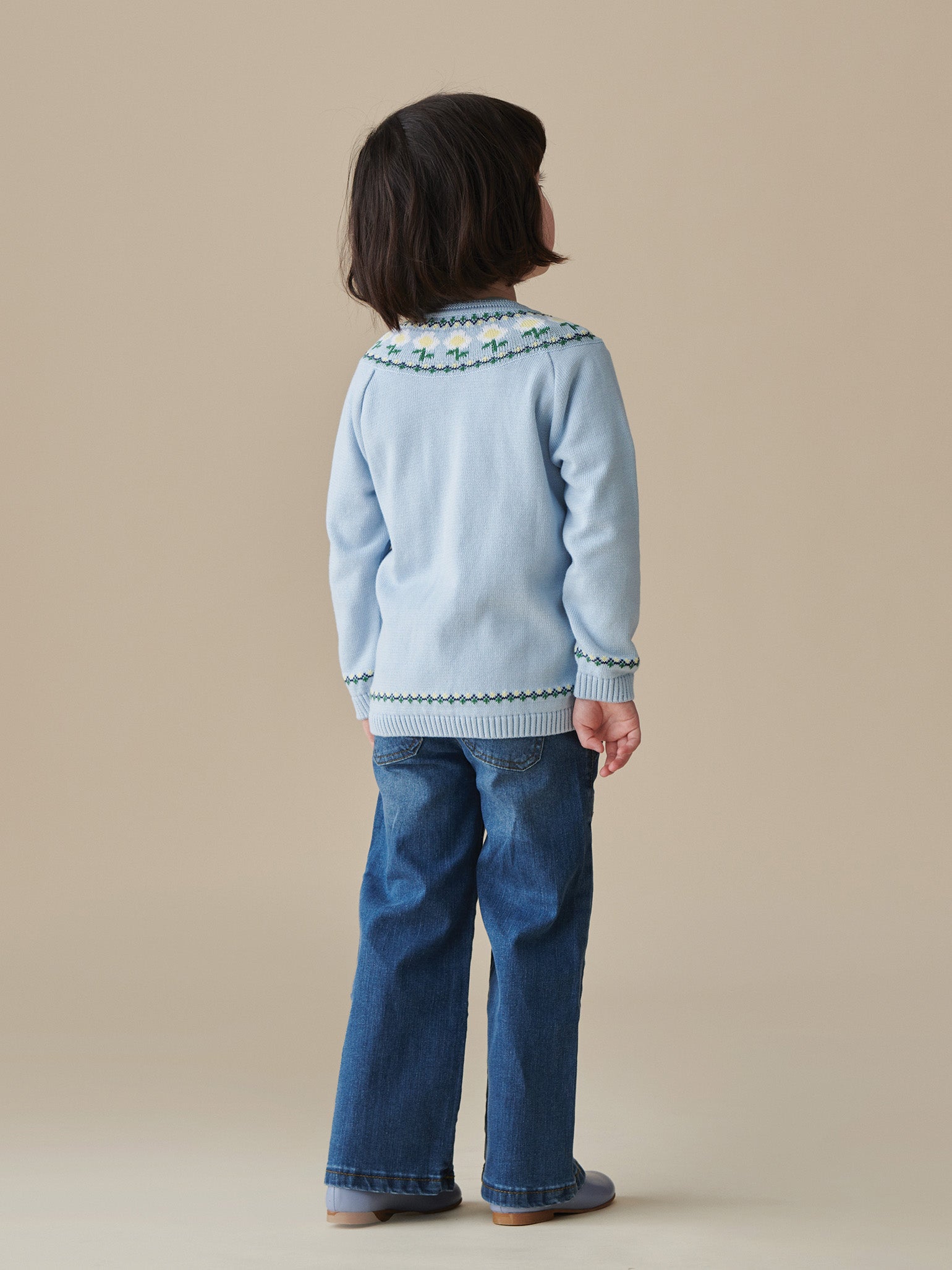 Dusty Blue Margarita Cotton Girl Cardigan