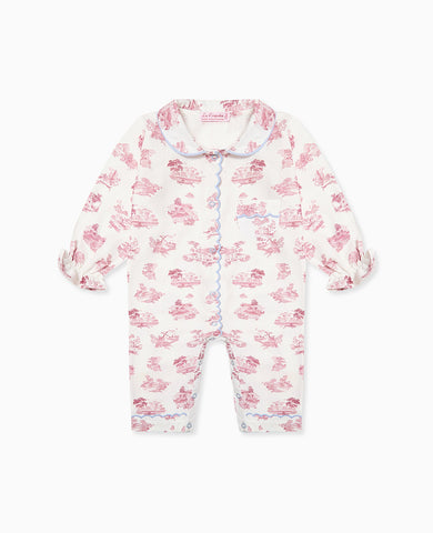 Red Toile Maria Baby Girl Pyjamas