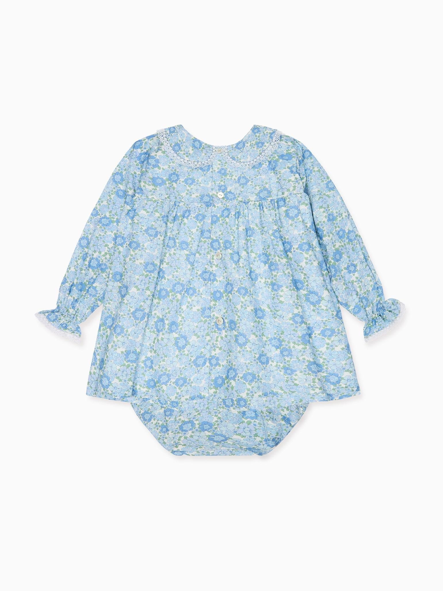 Blue Floral Maribel Baby Girl Set