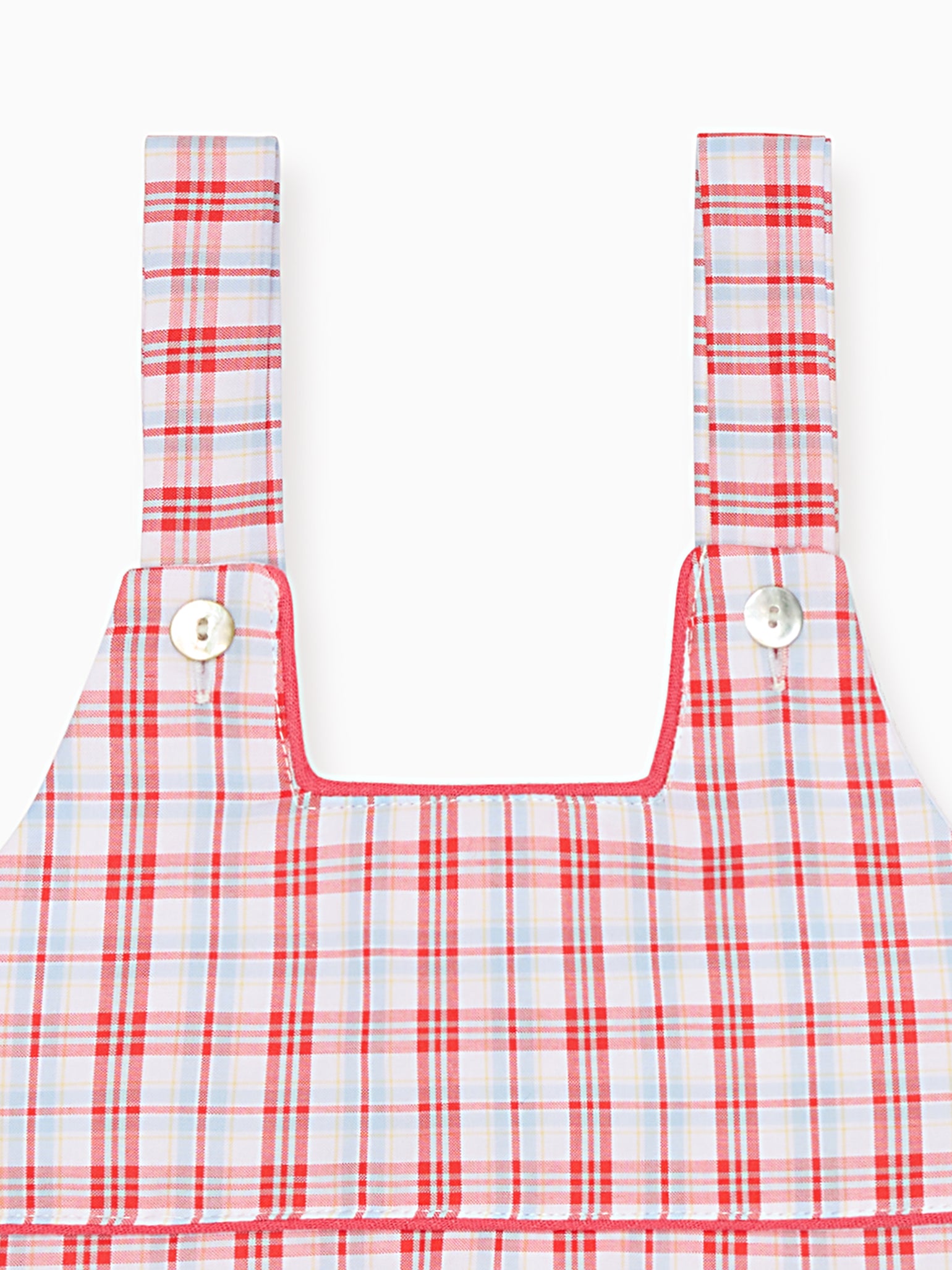 Red Check Marina Baby Romper Dungarees