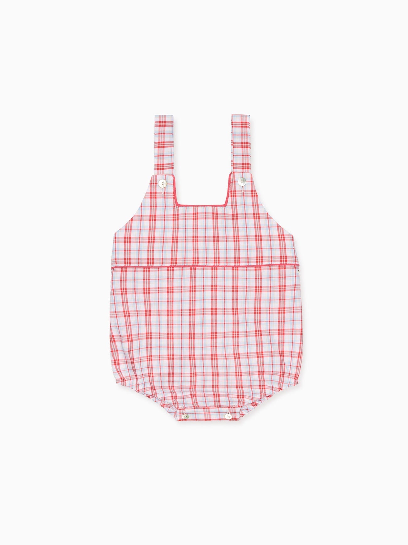 Red Check Marina Baby Romper Dungarees