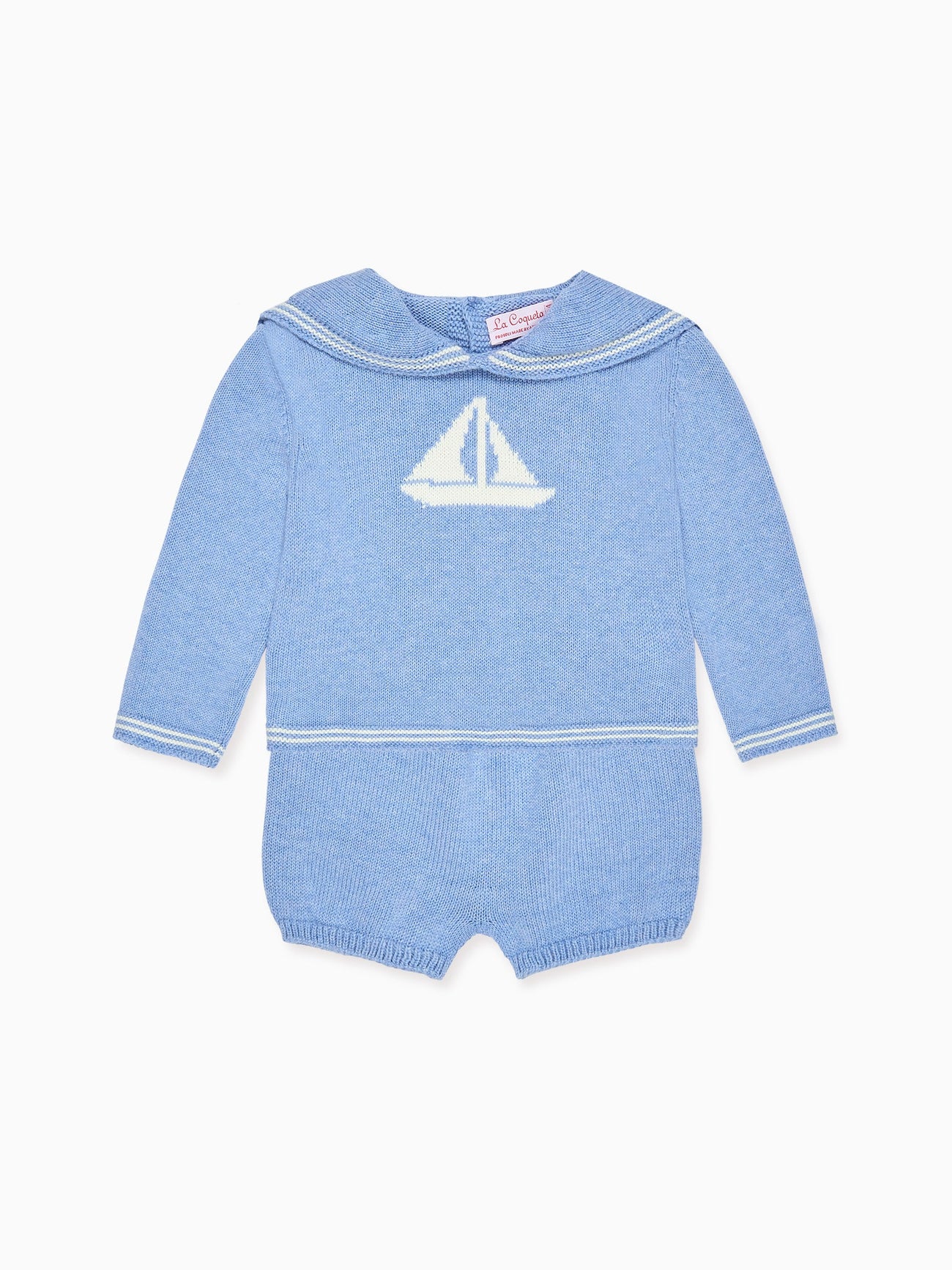 Blue Marino Cotton Baby Knitted Set