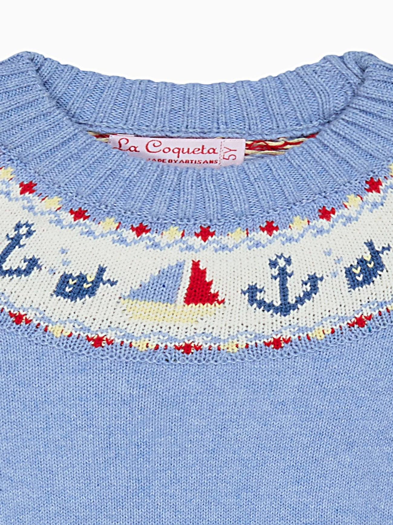 Dusty Blue Maritimo Cotton Boy Jumper