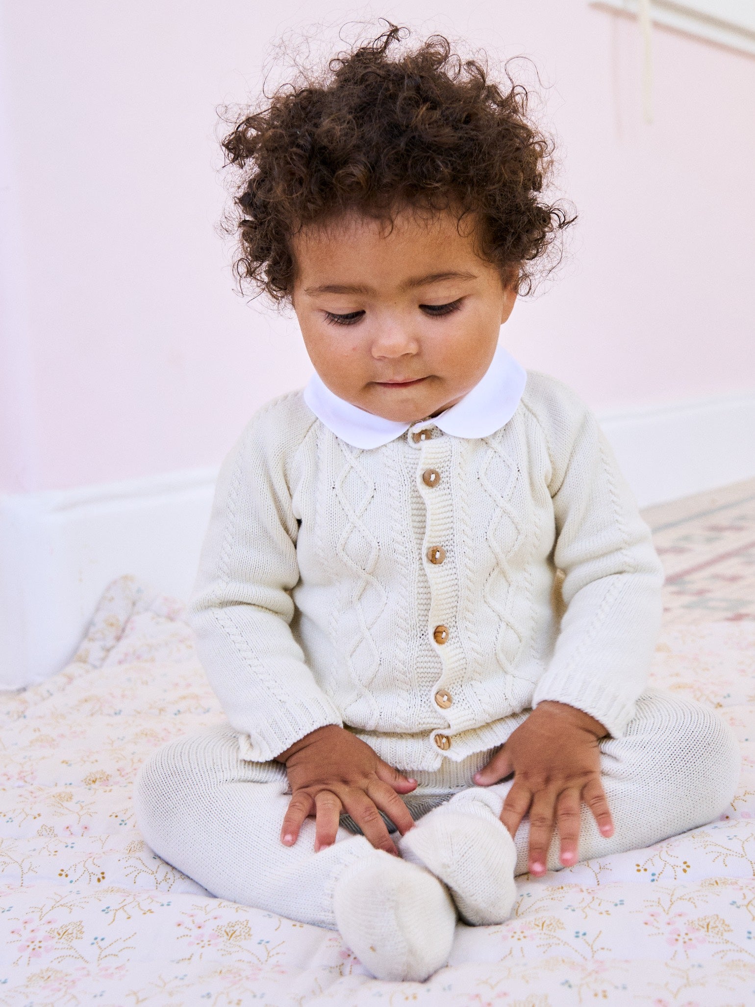 Ivory Marlo Cotton Baby Knitted Set