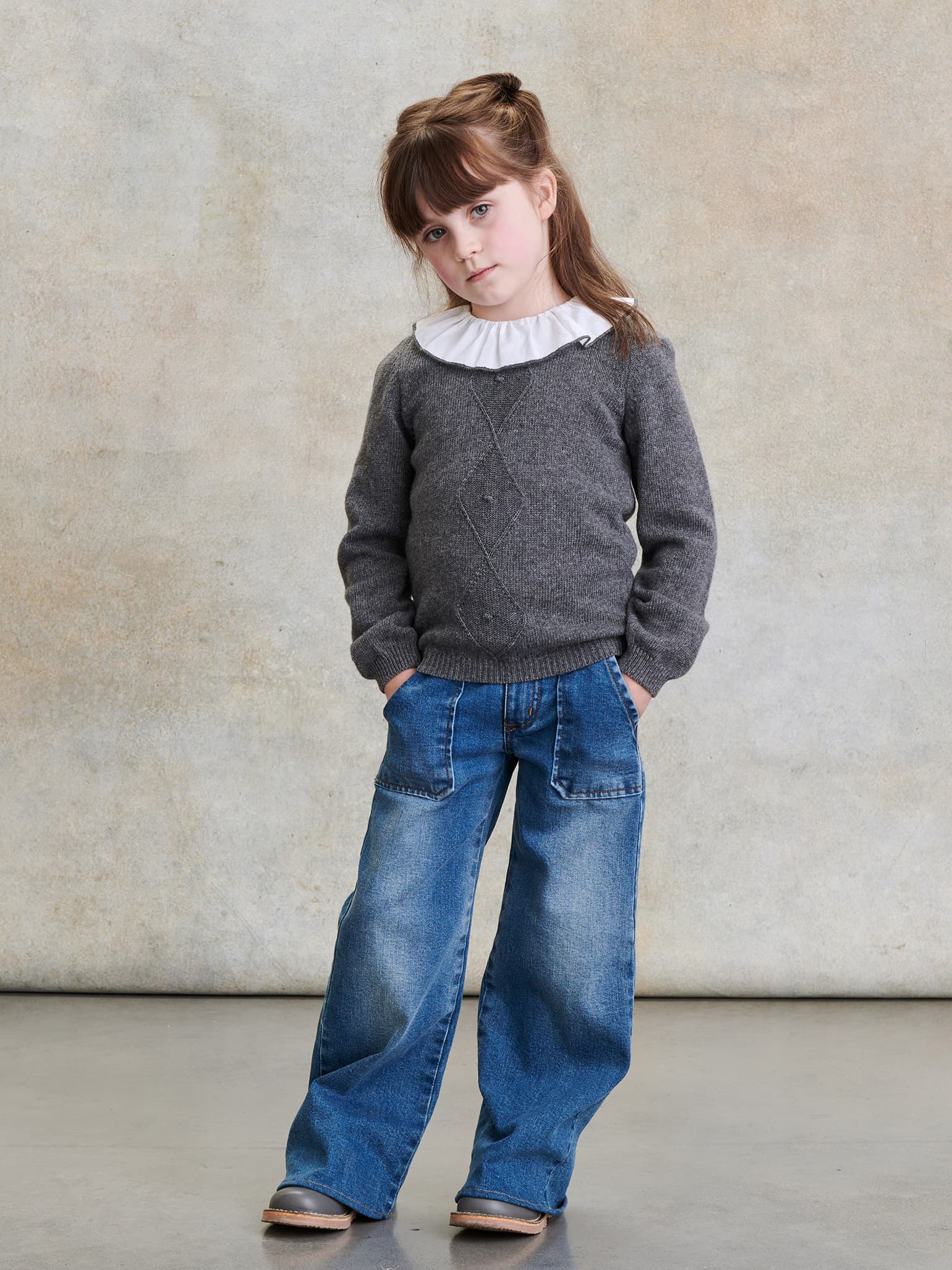 Grey Martina Merino Girl Jumper