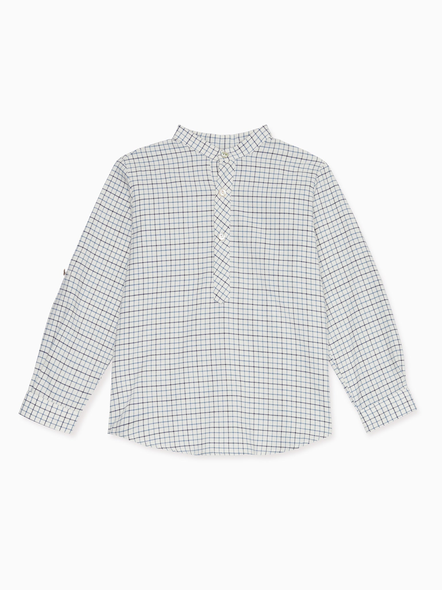 Navy Check Mateo Long Sleeve Boy Shirt