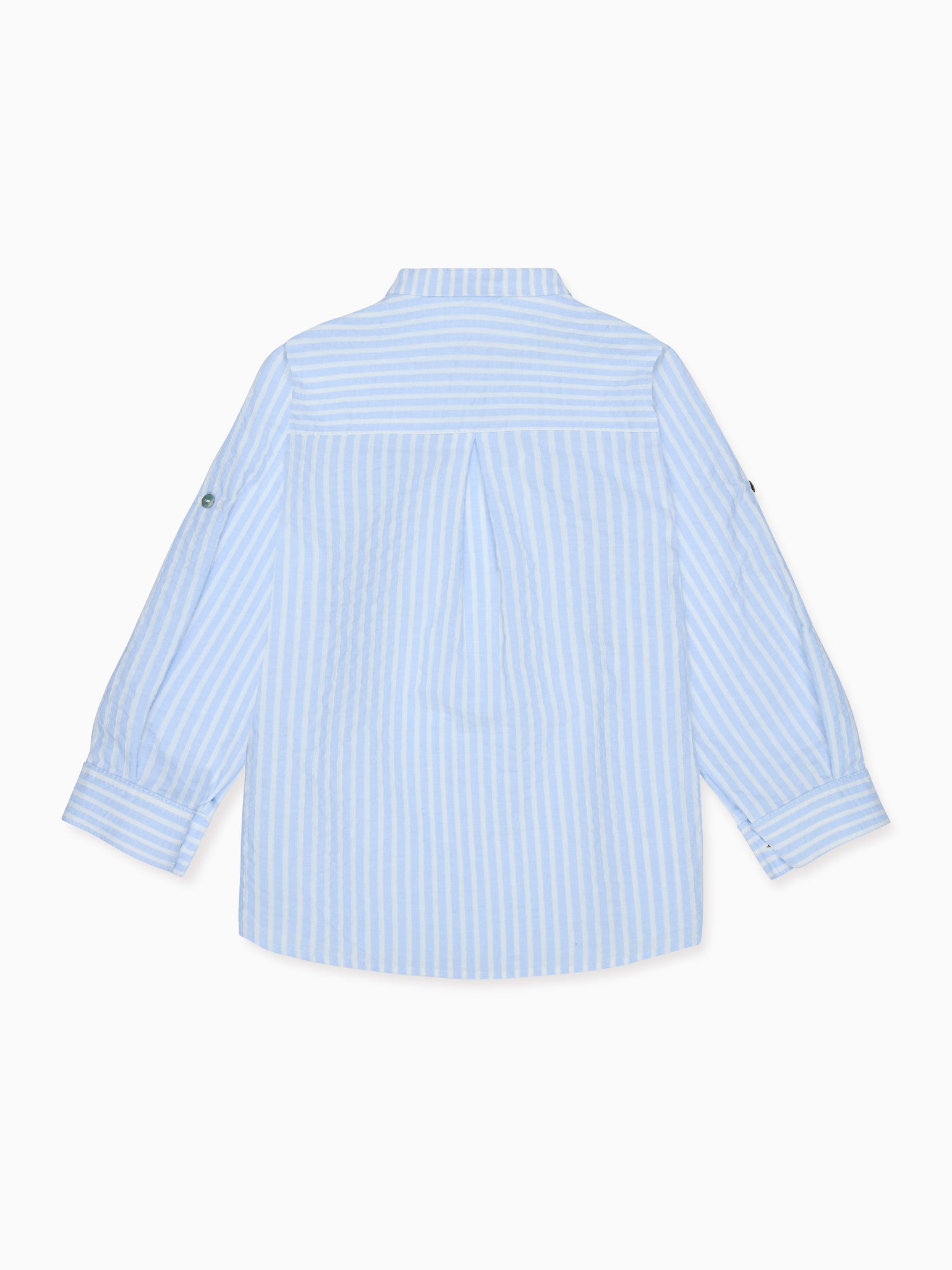 Blue Stripe Mateo Cotton Long Sleeve Boy Shirt