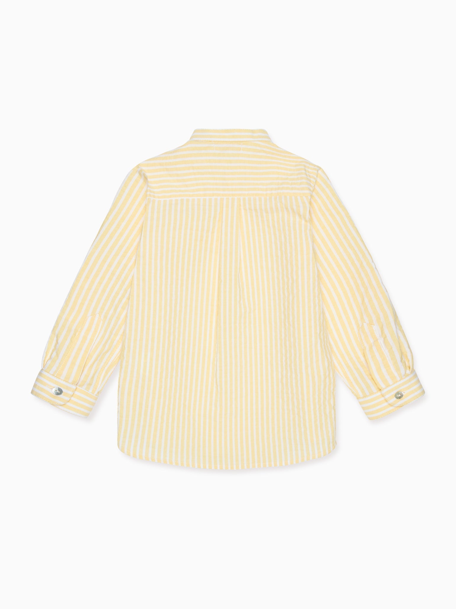 Lemon Stripe Mateo Cotton Long Sleeve Boy Shirt