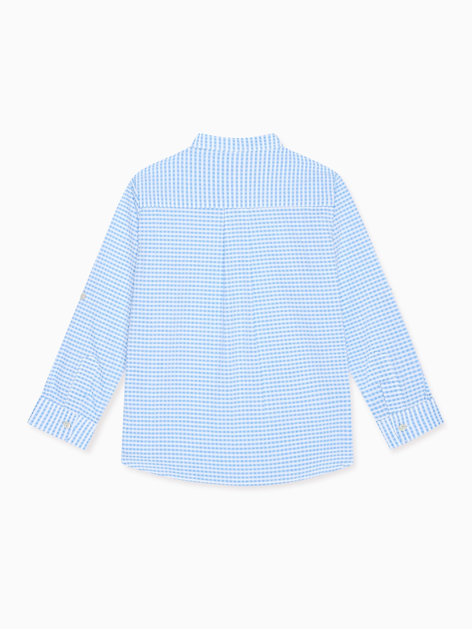 Blue Gingham Mateo Long Sleeve Boy Shirt