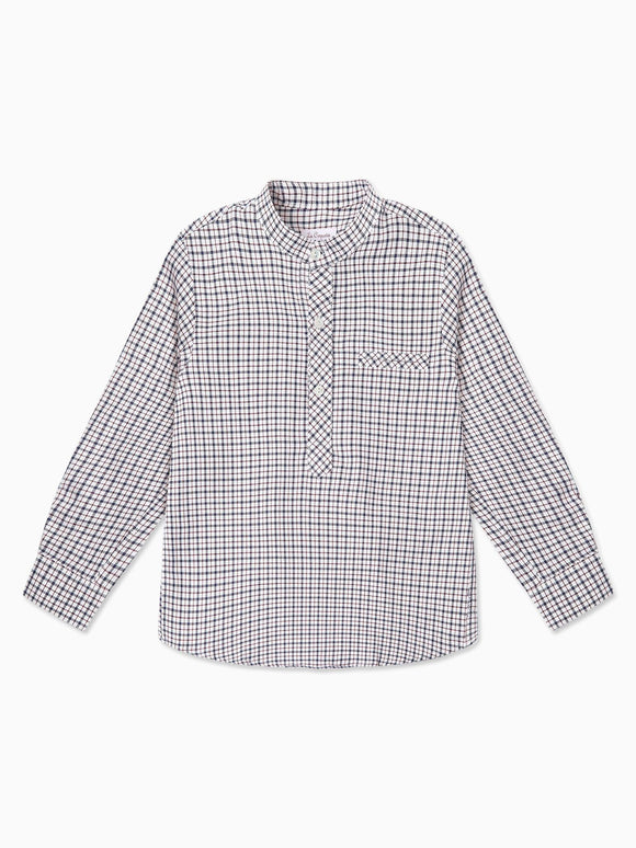 Burgundy Check Mateo Long Sleeve Boy Shirt