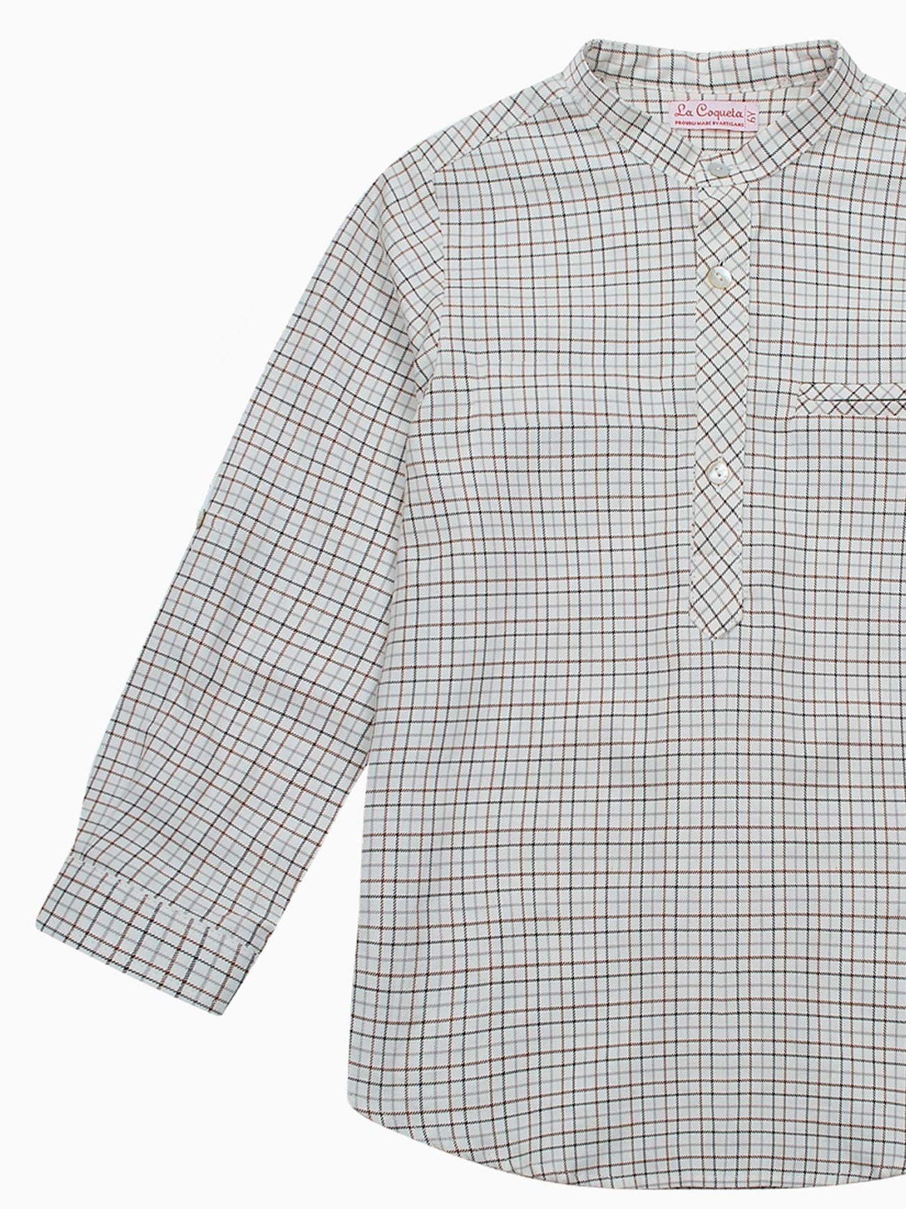 Caramel Check Mateo Long Sleeve Boy Shirt