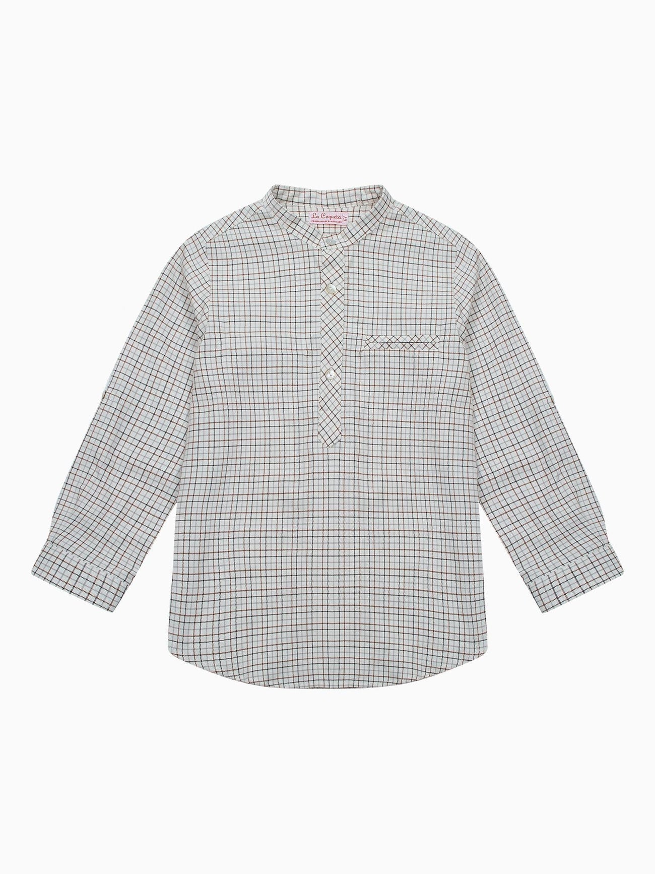 Caramel Check Mateo Long Sleeve Boy Shirt