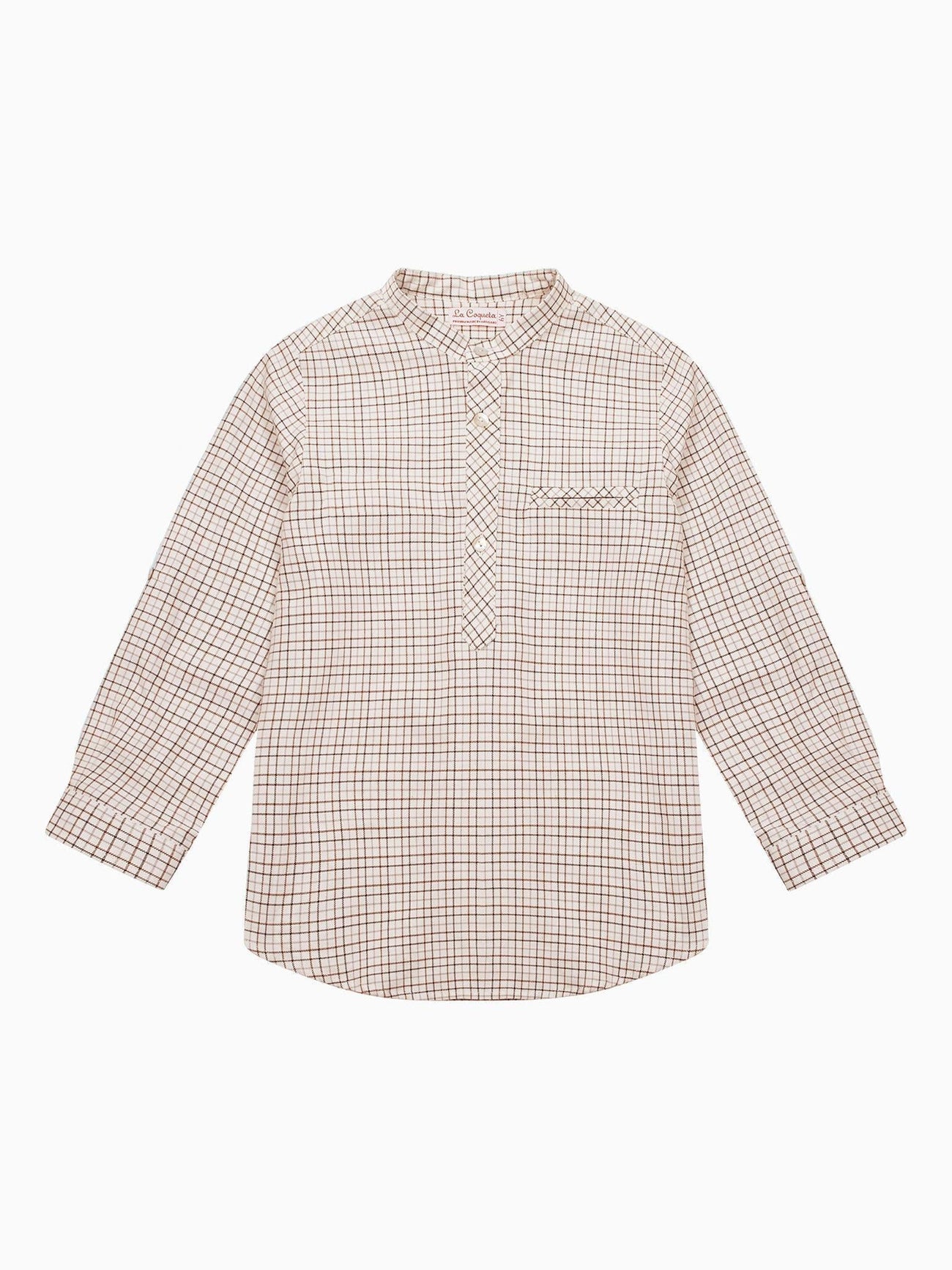 Caramel Check Mateo Long Sleeve Boy Shirt