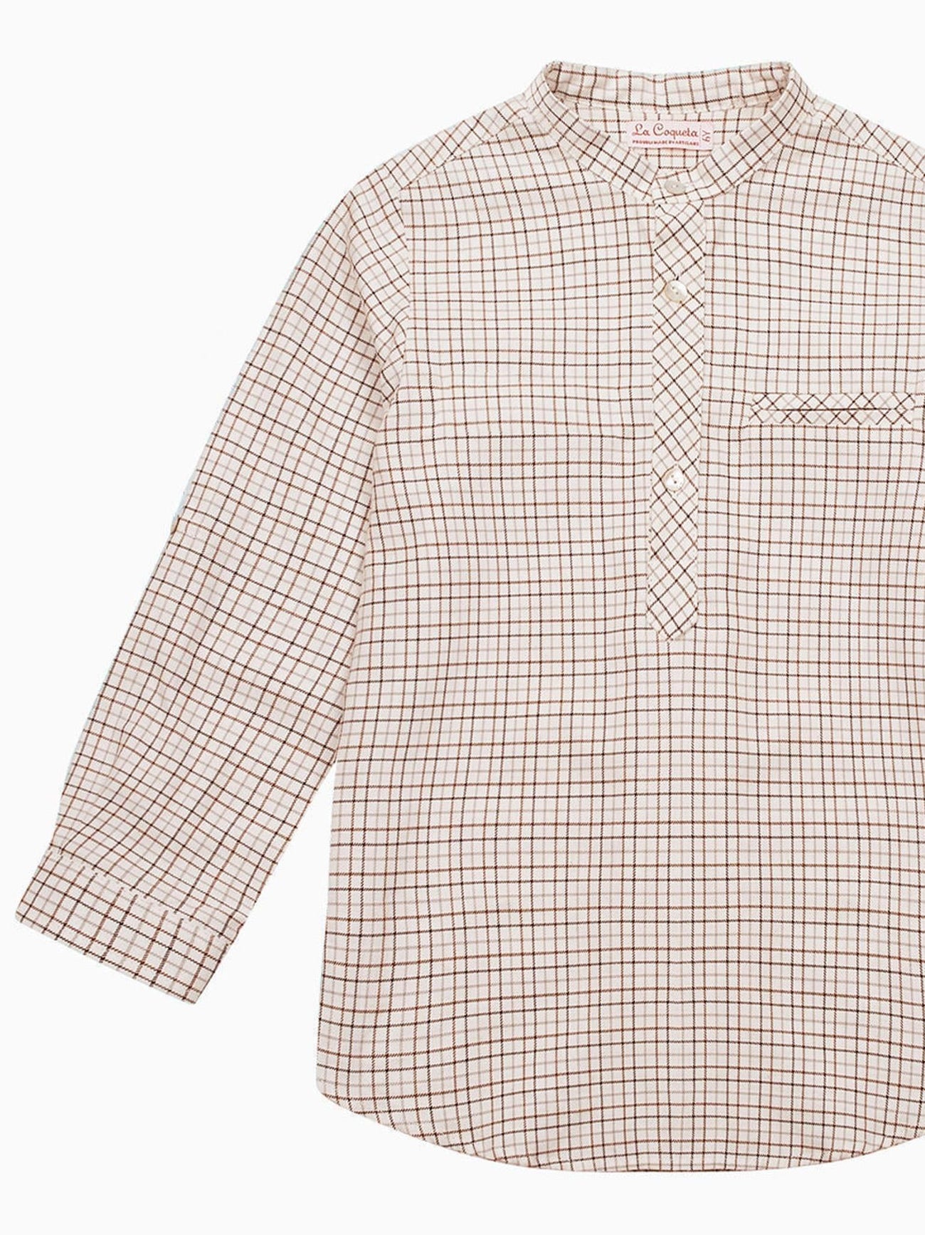Caramel Check Mateo Long Sleeve Boy Shirt