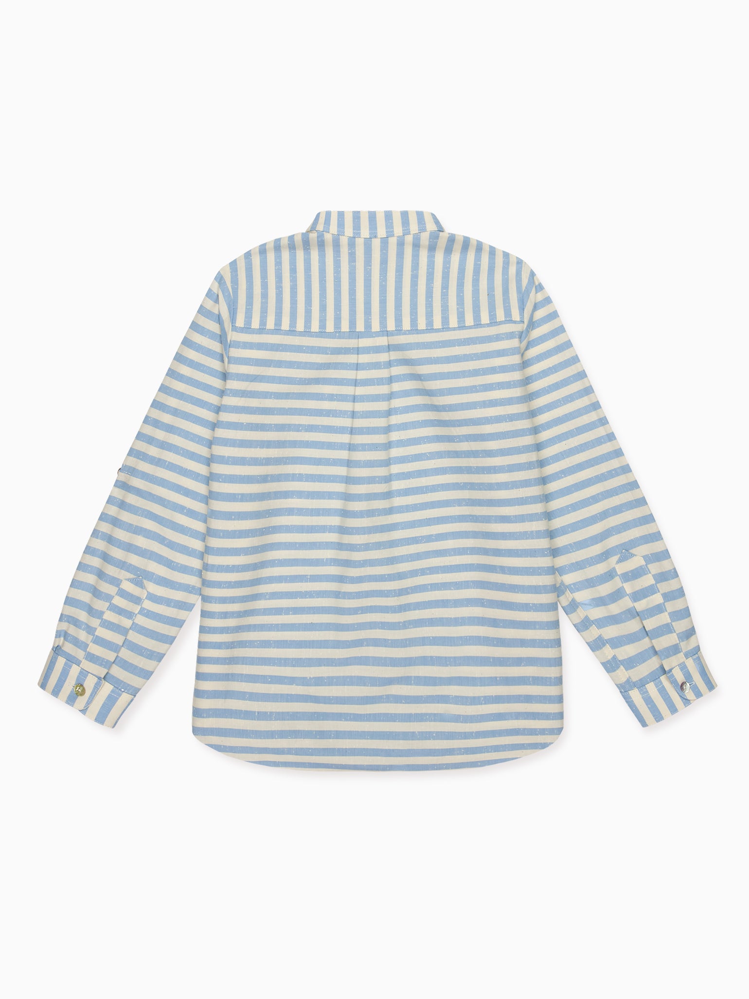 Dusty Blue Stripe Mateo Long Sleeve Boy Shirt