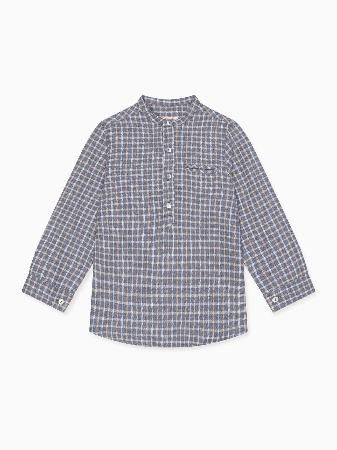 Grey Check Mateo Long Sleeve Boy Shirt