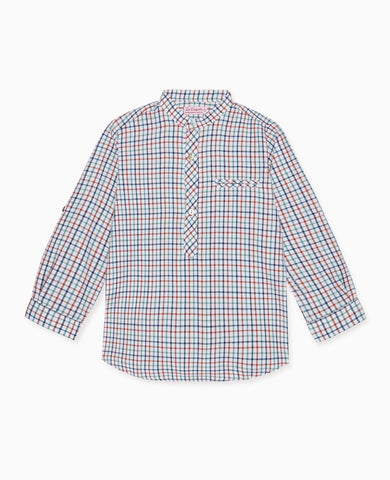Ivory Check Mateo Long Sleeve Boy Shirt