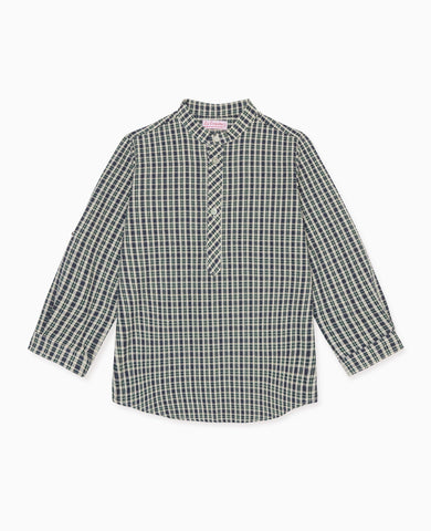 Navy Tartan Mateo Long Sleeve Boy Shirt