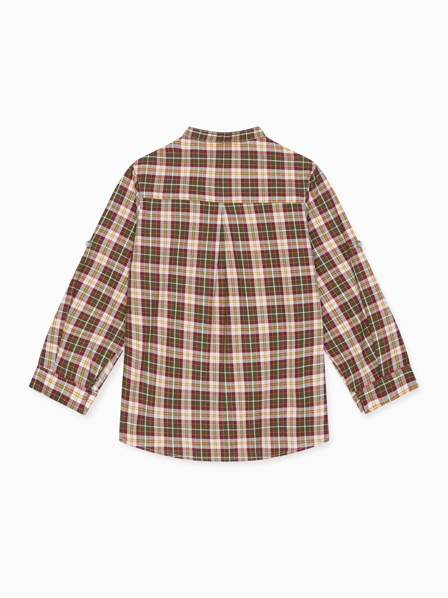 Olive Check Mateo Long Sleeve Boy Shirt