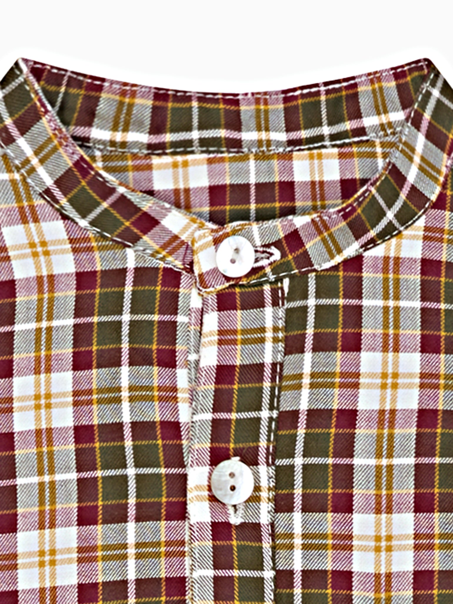 Olive Check Mateo Long Sleeve Boy Shirt