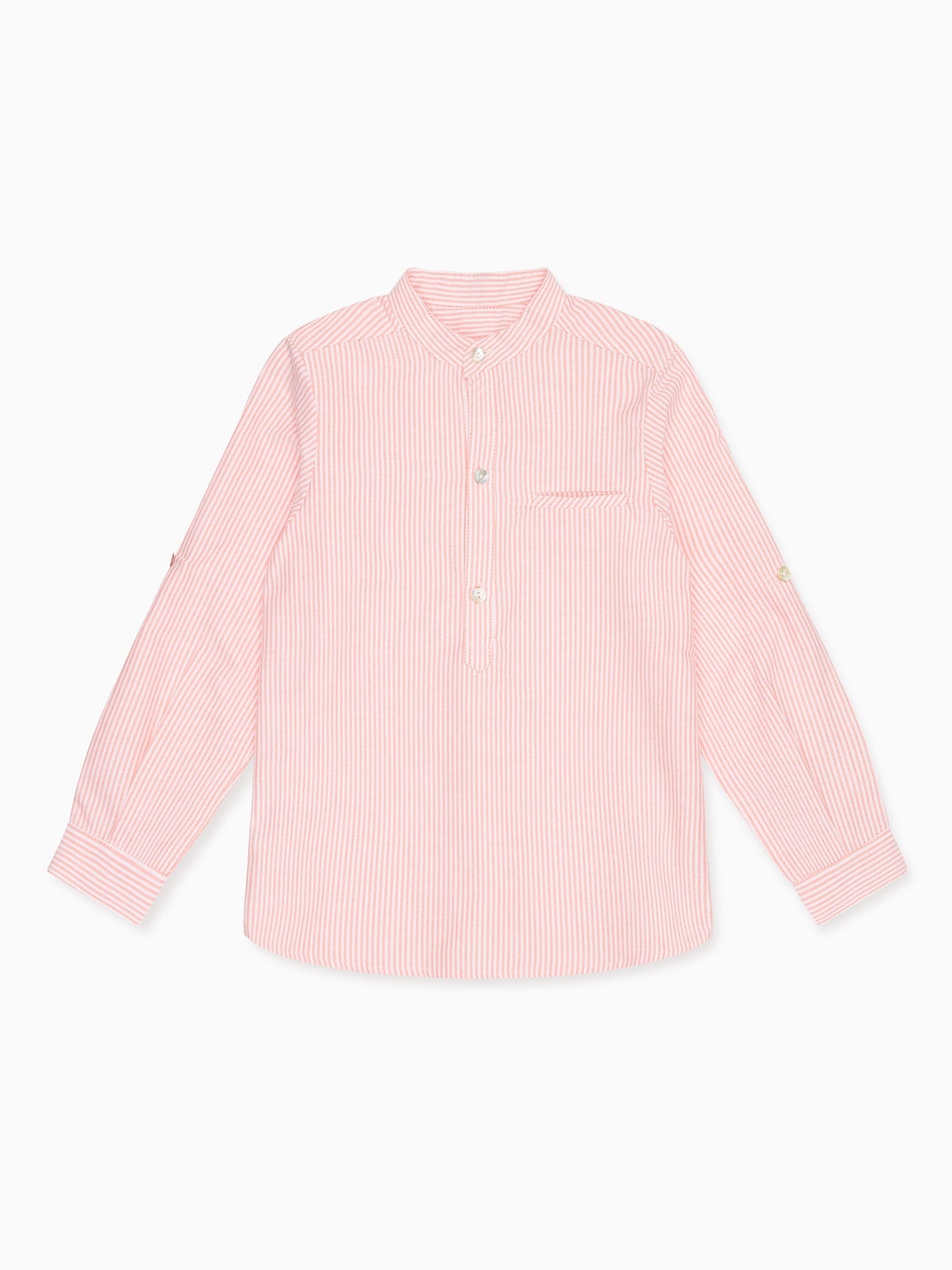 Orange Stripe Mateo Long Sleeve Boy Shirt