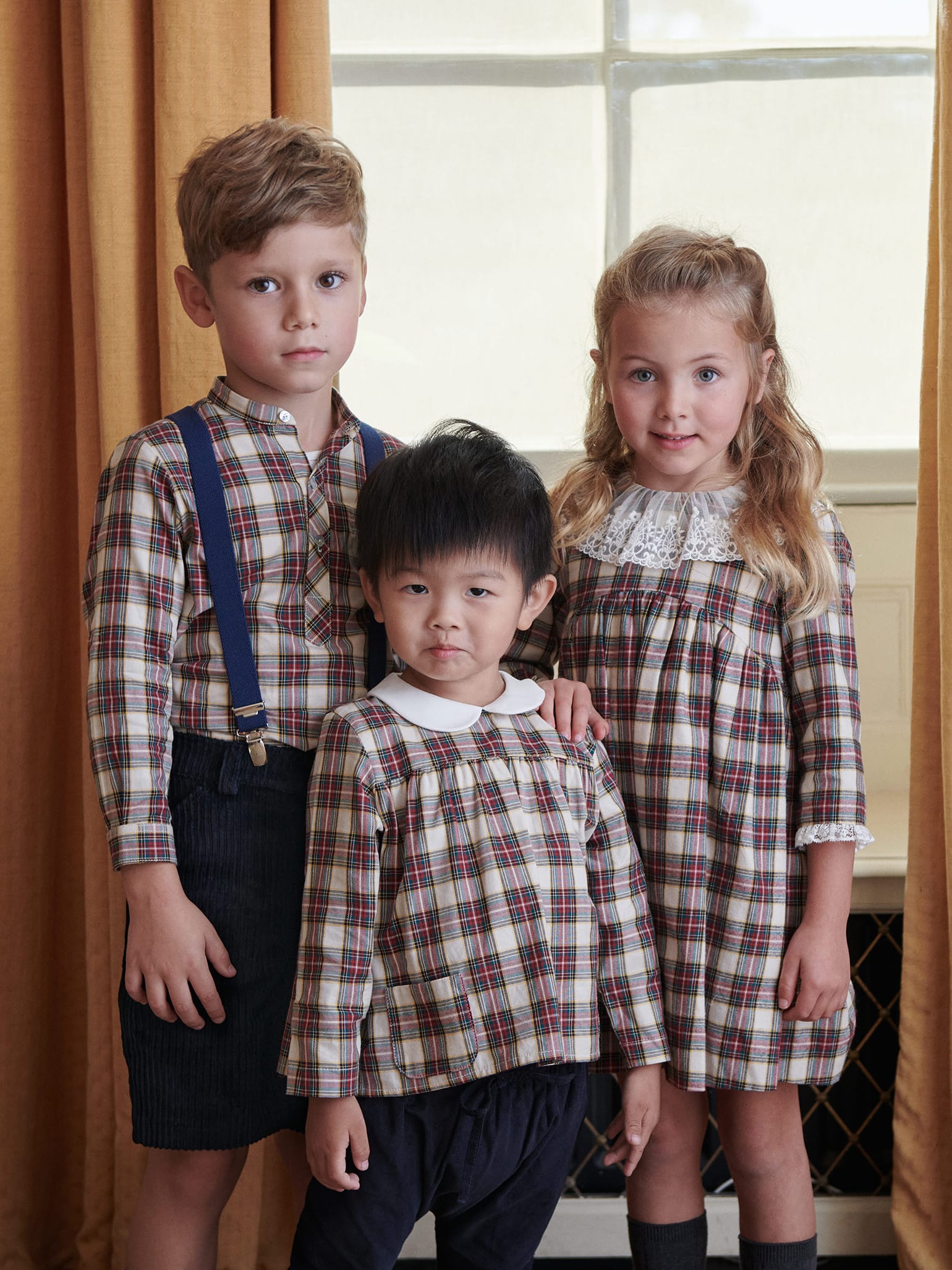 Ivory Tartan Mateo Long Sleeve Boy Shirt