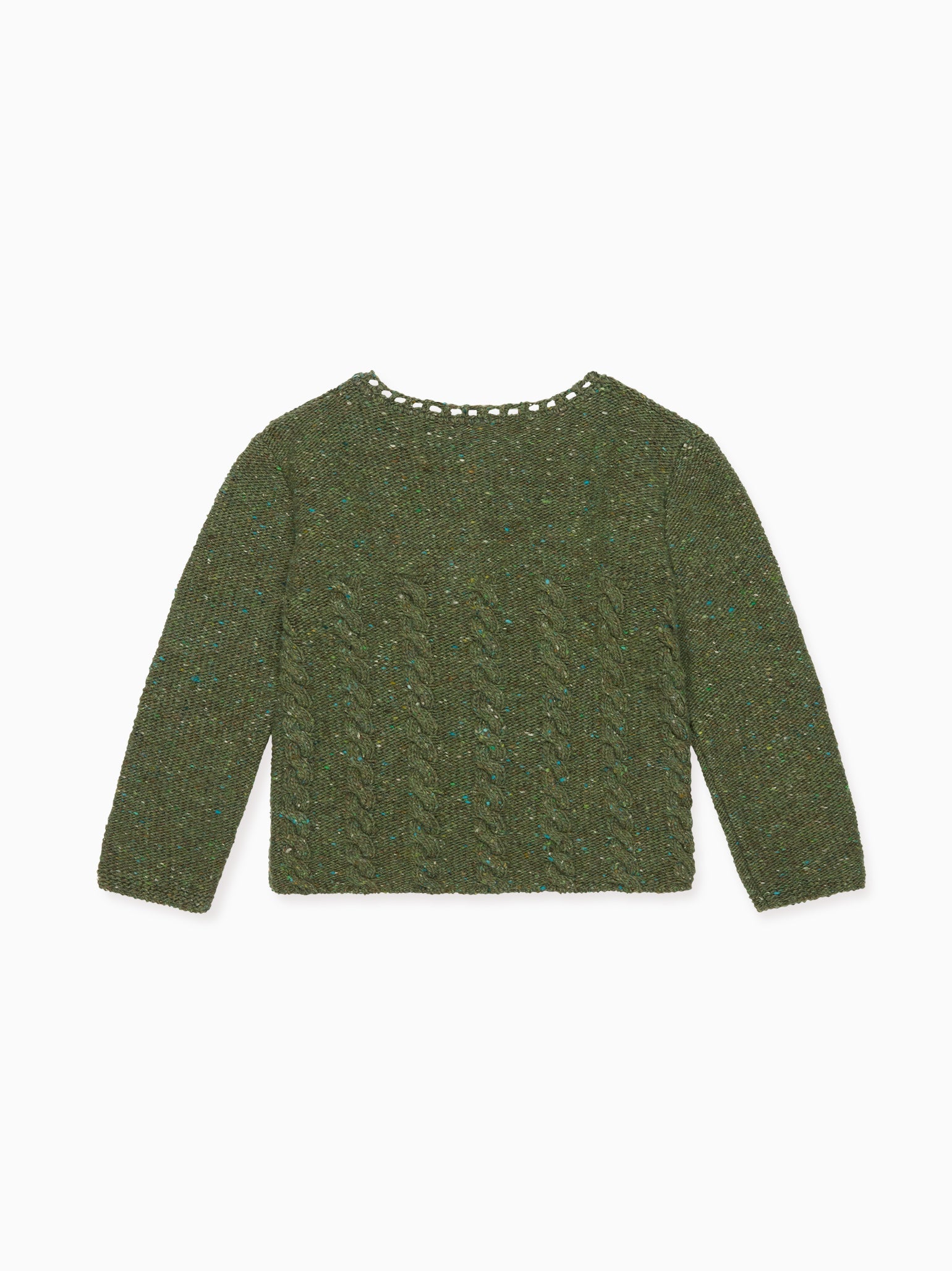 Light Olive Mela Merino Girl Cardigan