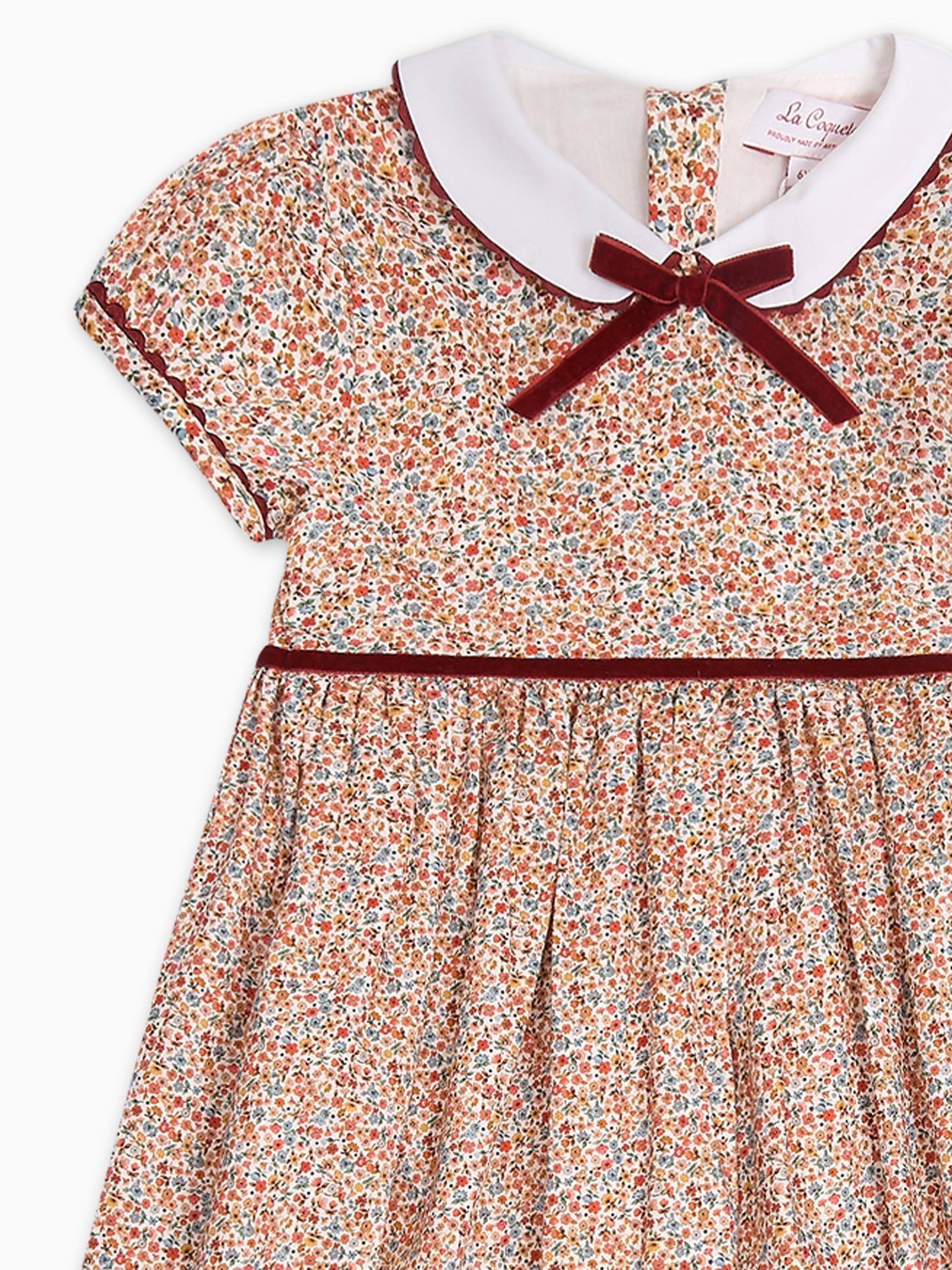 Terracotta Floral Melina Girl Dress