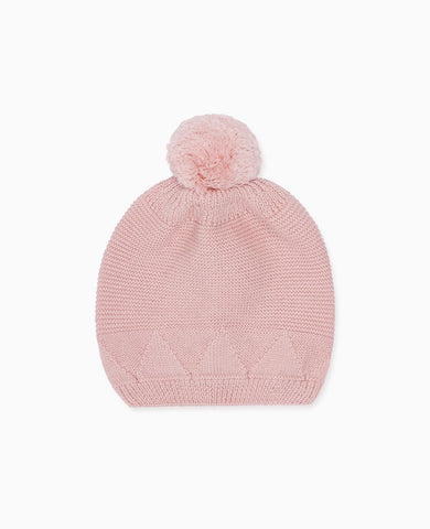 Pink Merino Girl Bobble Hat