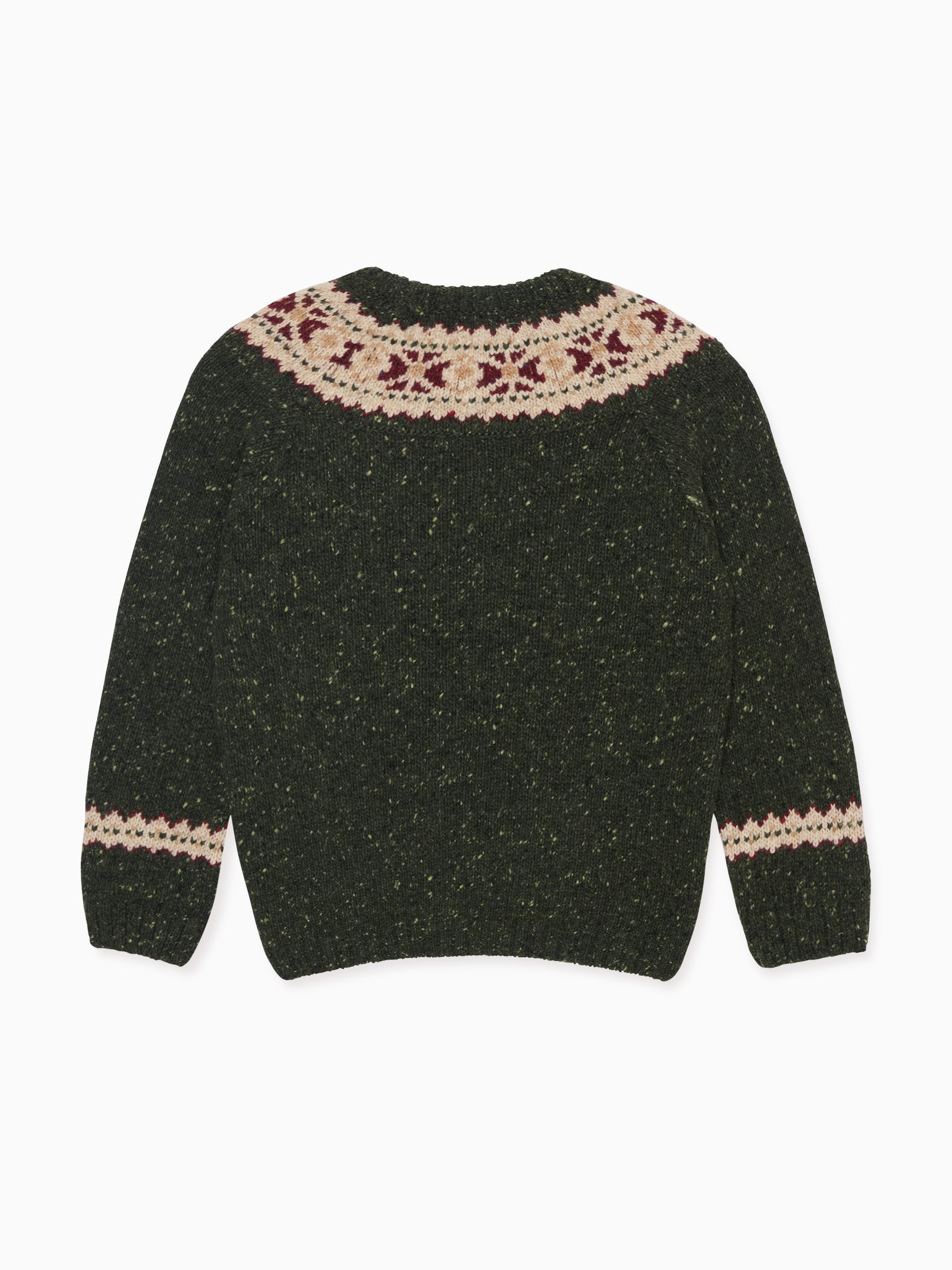 Green Merino Fair Isle Kids Jumper