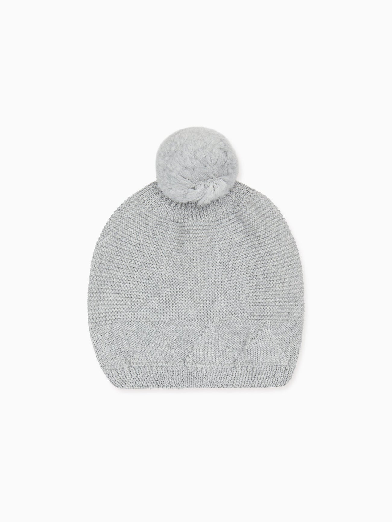 Grey Melange Merino Bobble Hat