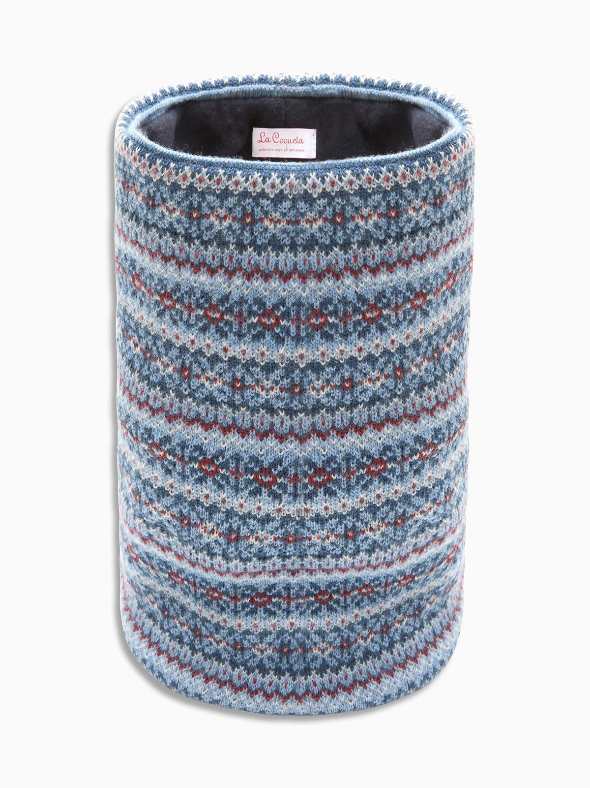 Dusty Blue Merino Fair Isle Kids Snood
