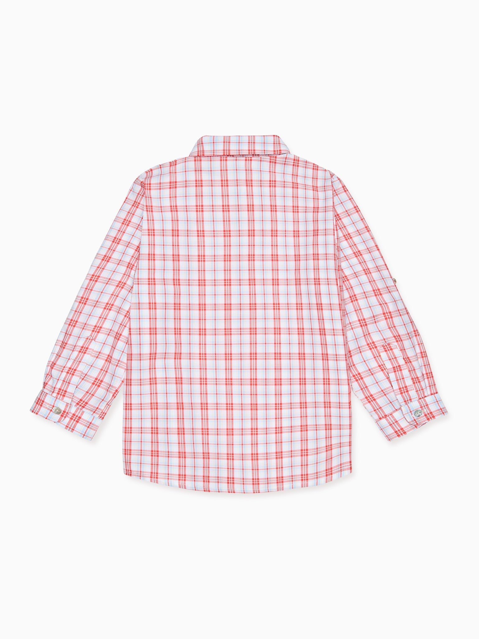 Red Check Miguel Cotton Long Sleeve Boy Shirt