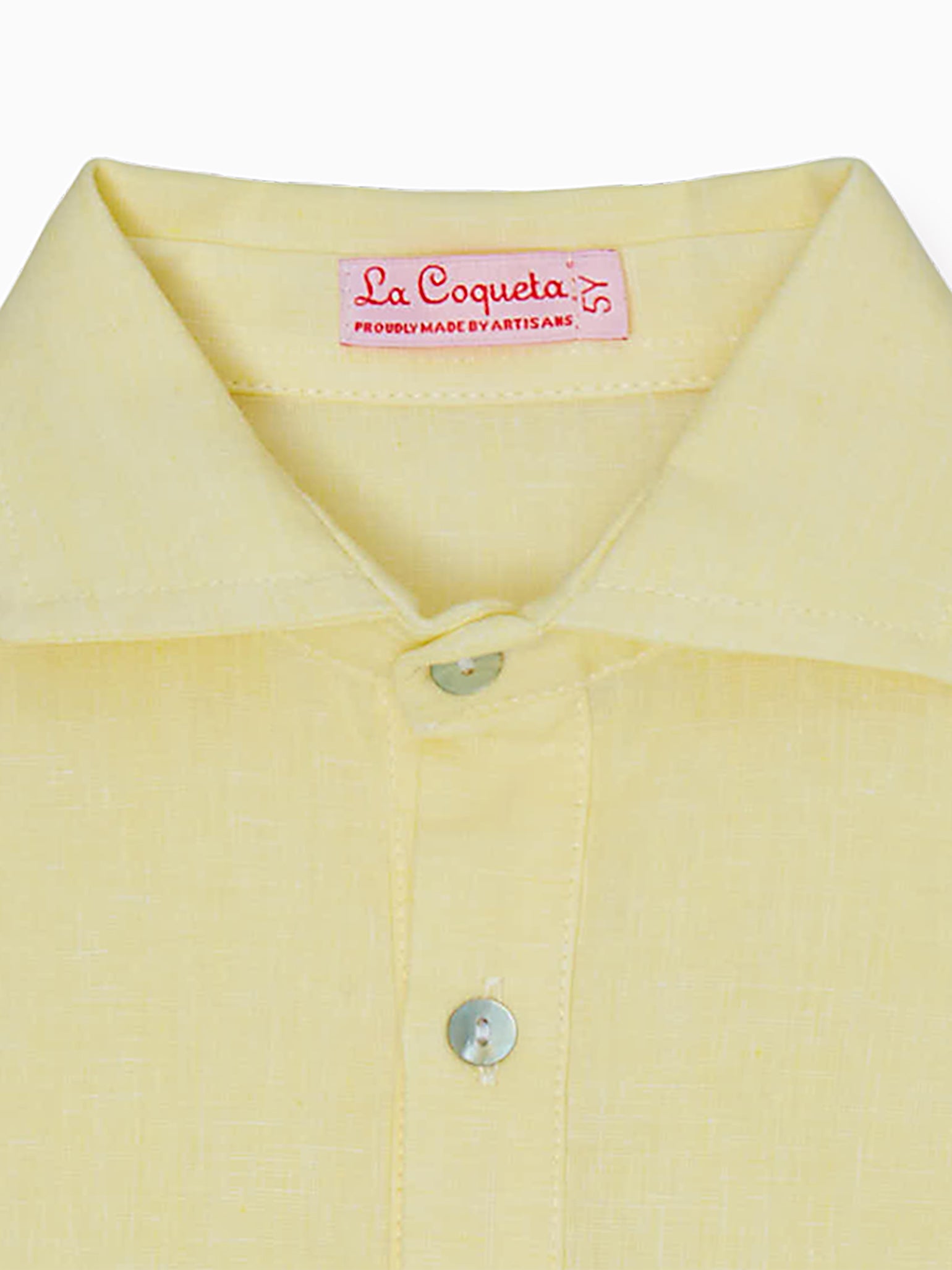 Yellow Miguel Linen Mix Boy Shirt