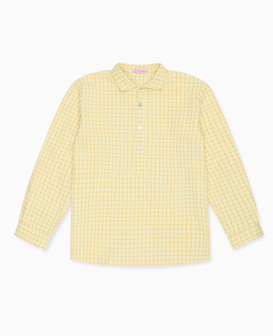 Yellow Check Miguel Long Sleeve Boy Shirt