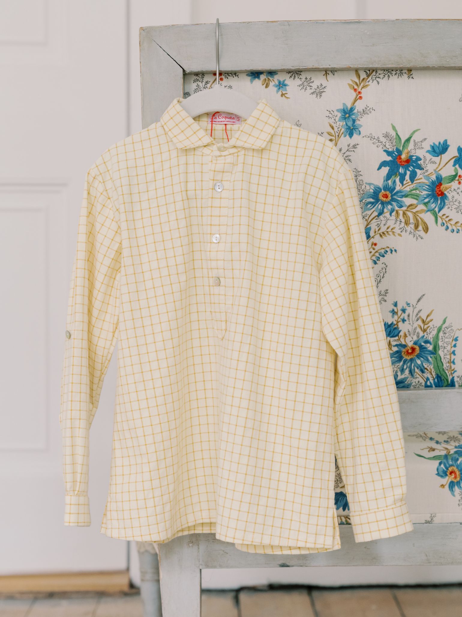 Yellow Check Miguel Long Sleeve Boy Shirt