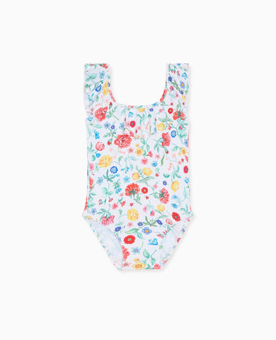 Ivory Floral Mila Girl Swimsuit