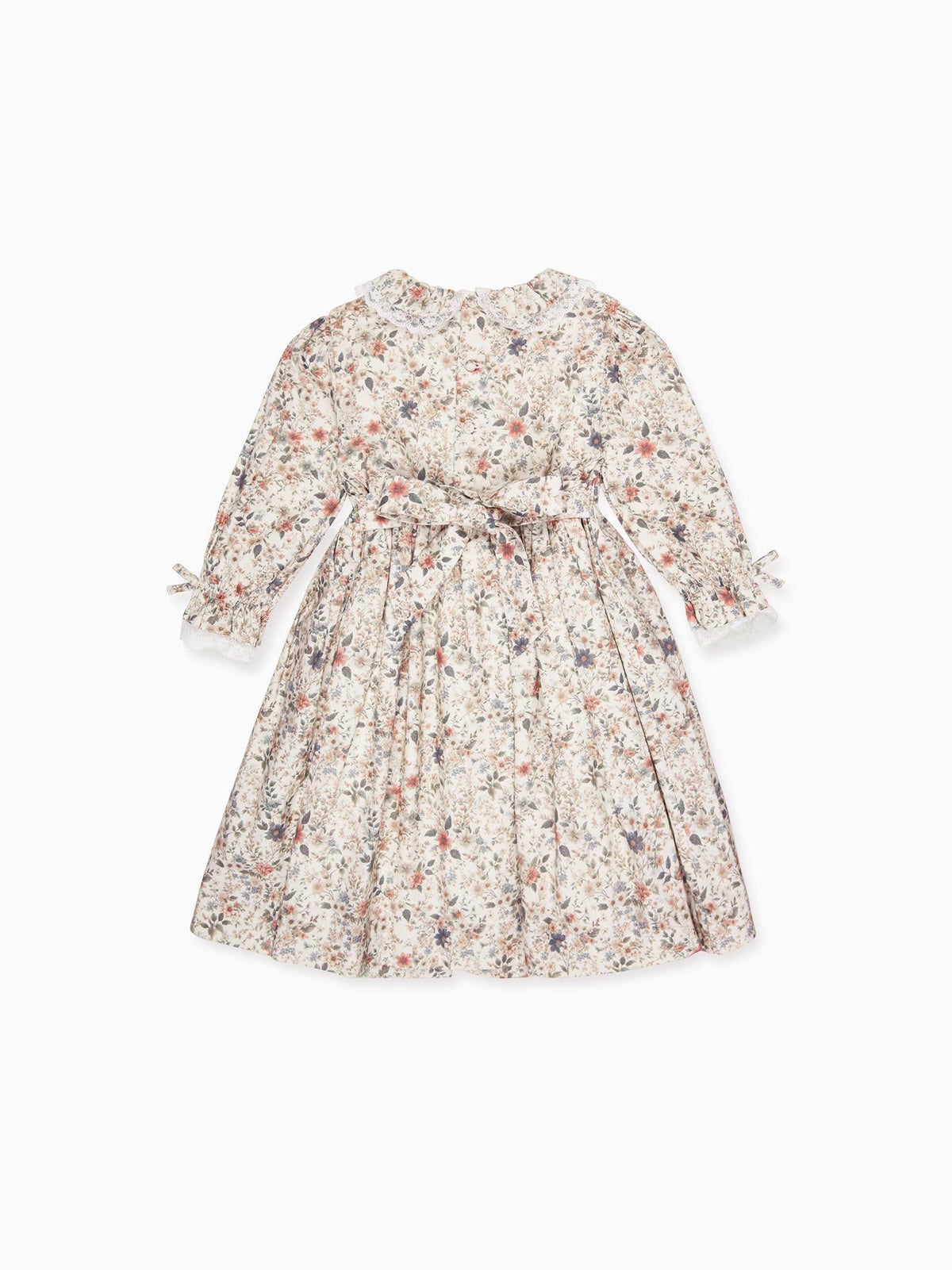 Ivory Floral Milla Girl Hand-Smocked Dress