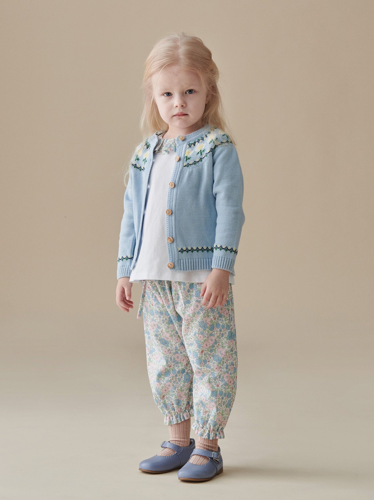 Blue Floral Forna Baby Girl Trousers