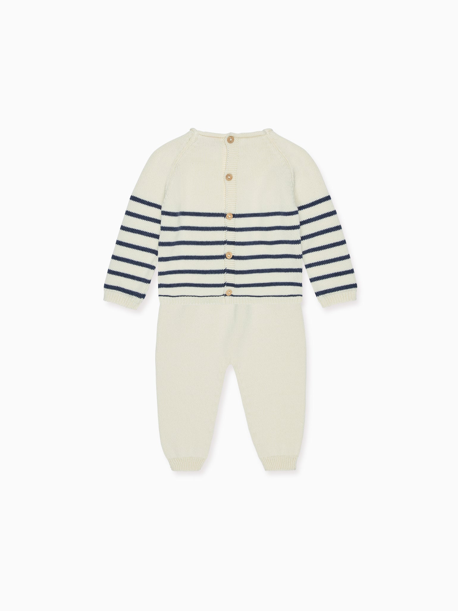 Navy Stripe Monda Cotton Baby Knitted Set