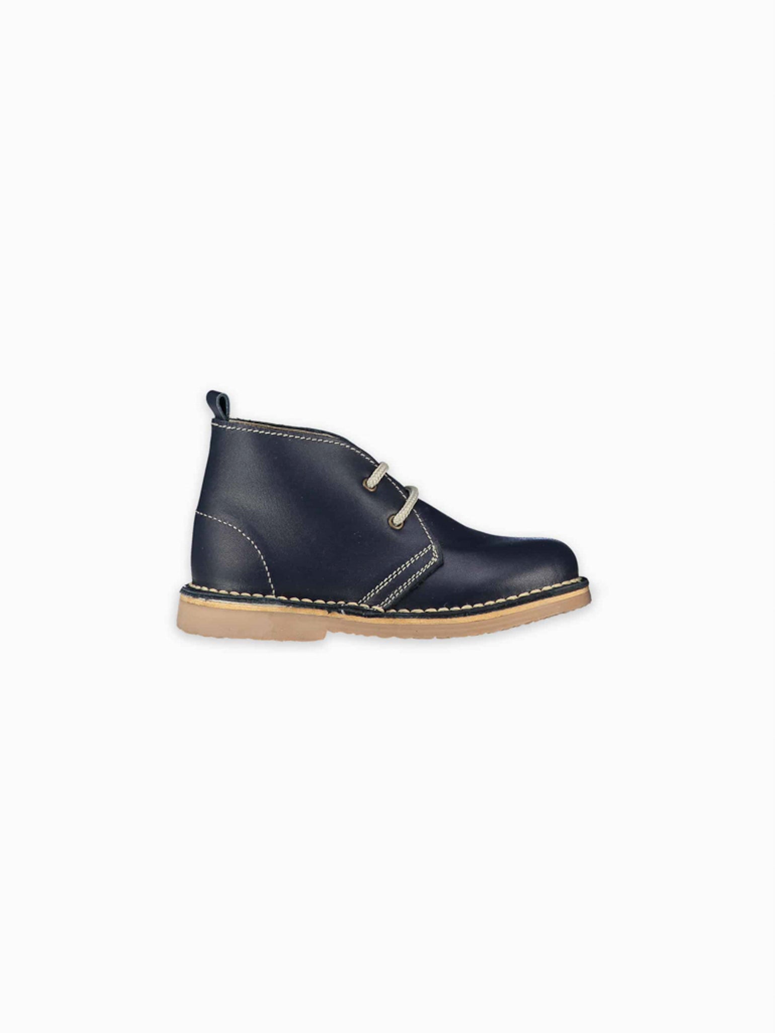 Navy Leather Kids Desert Boots